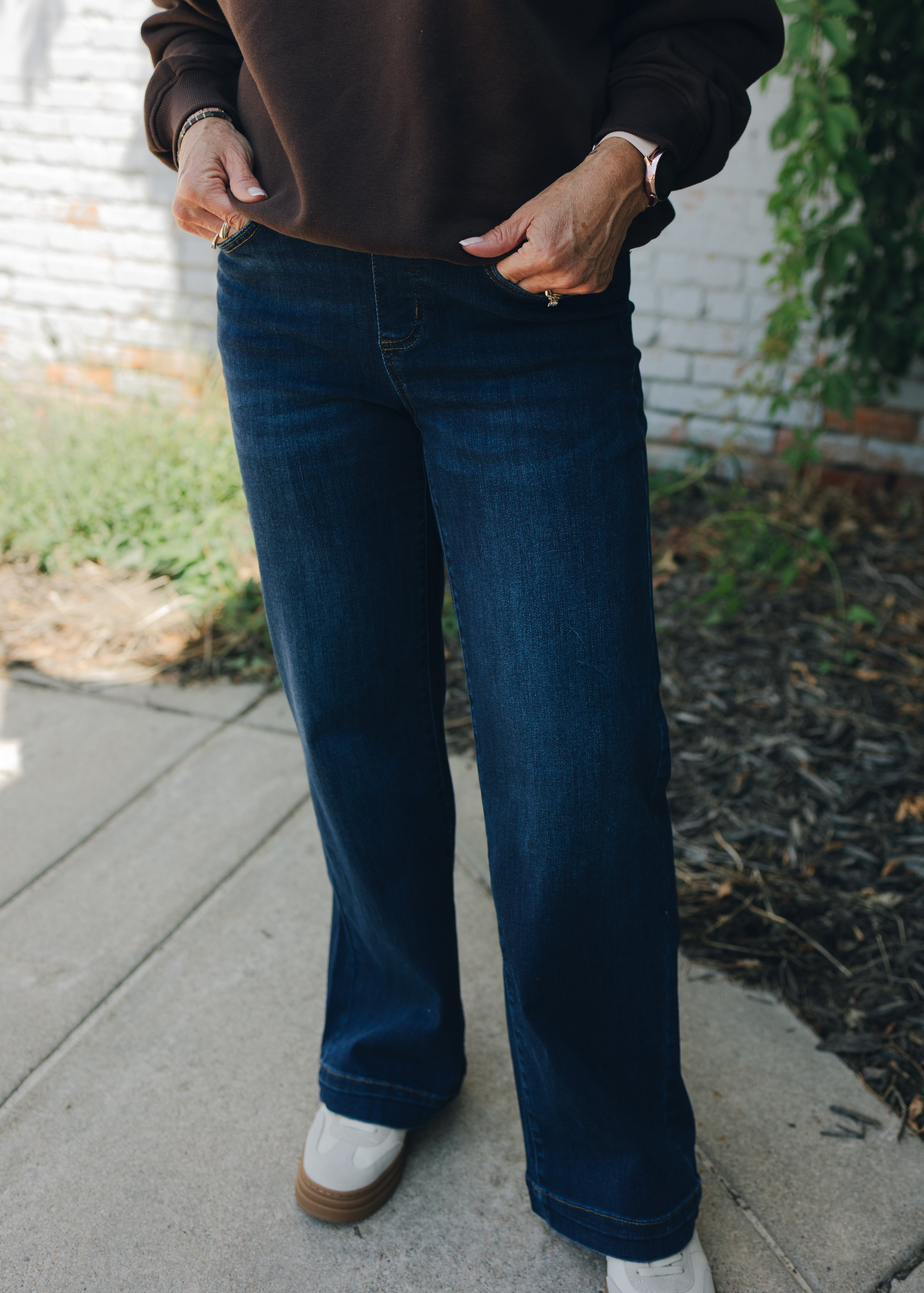 Tribal Audrey Pull On Wide Leg Jean - Dark Night