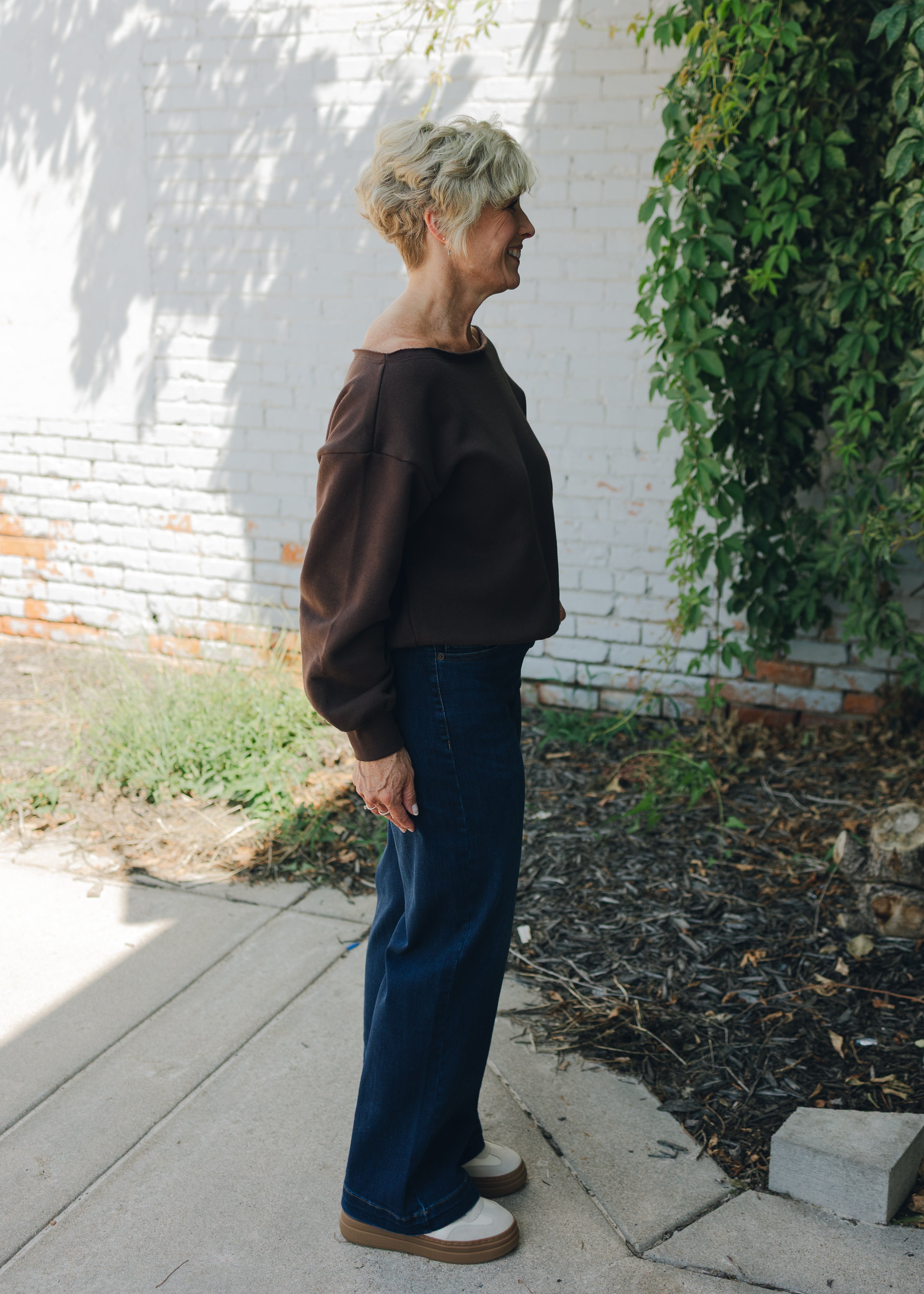 Tribal Audrey Pull On Wide Leg Jean - Dark Night