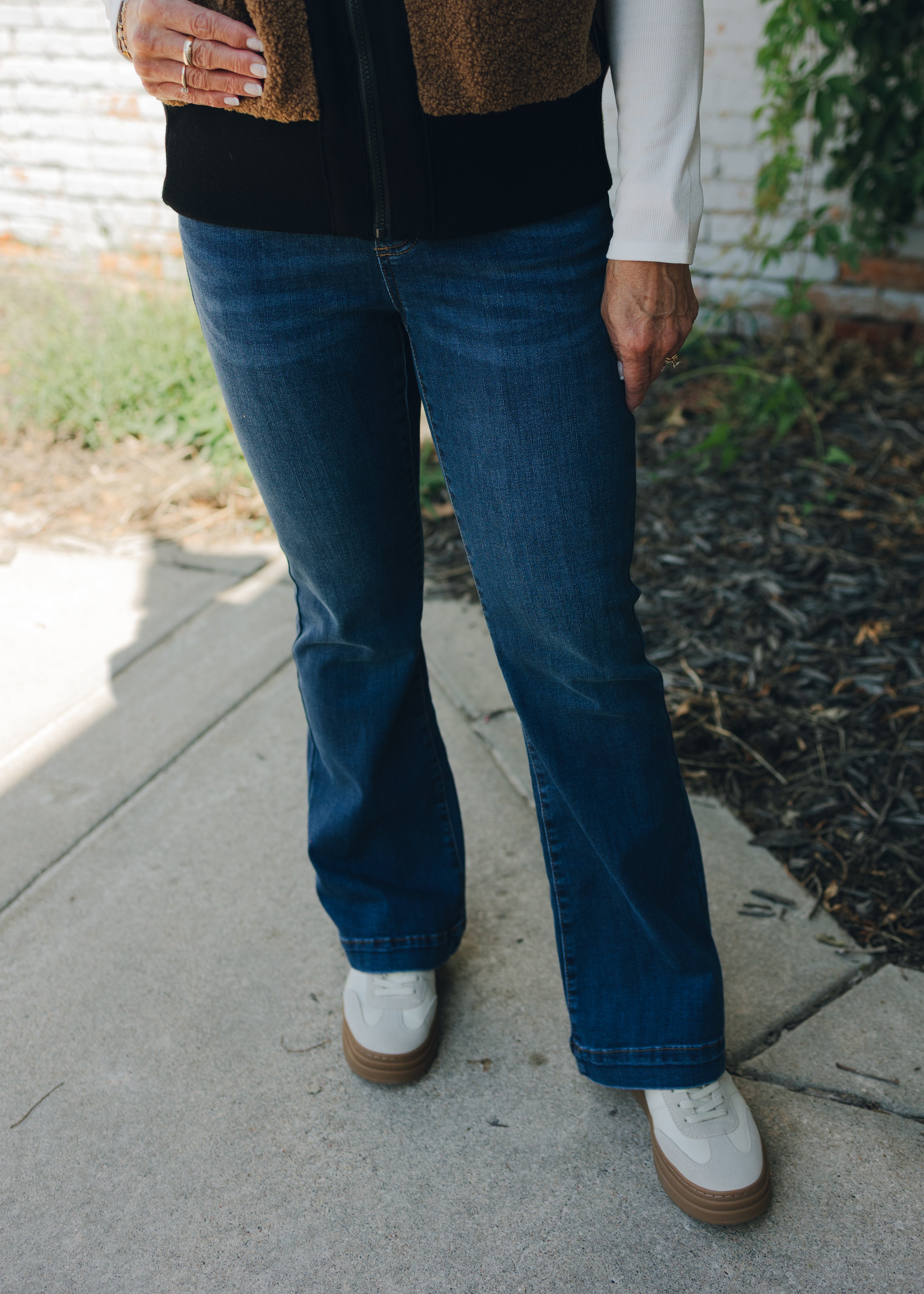 Tribal Audrey Pull On Flare Jeans - Faded Blue