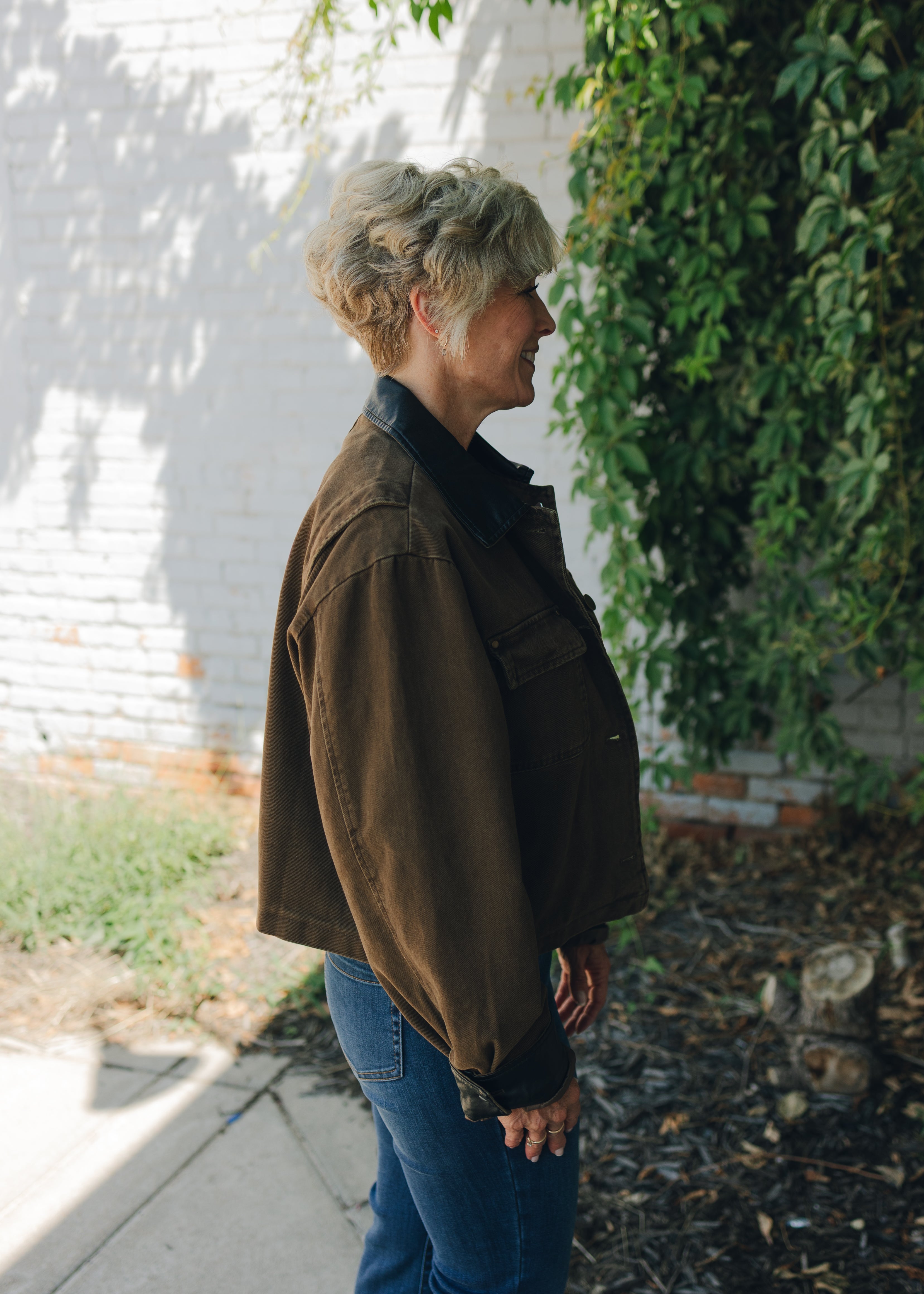 Jacket W/Leather Trim