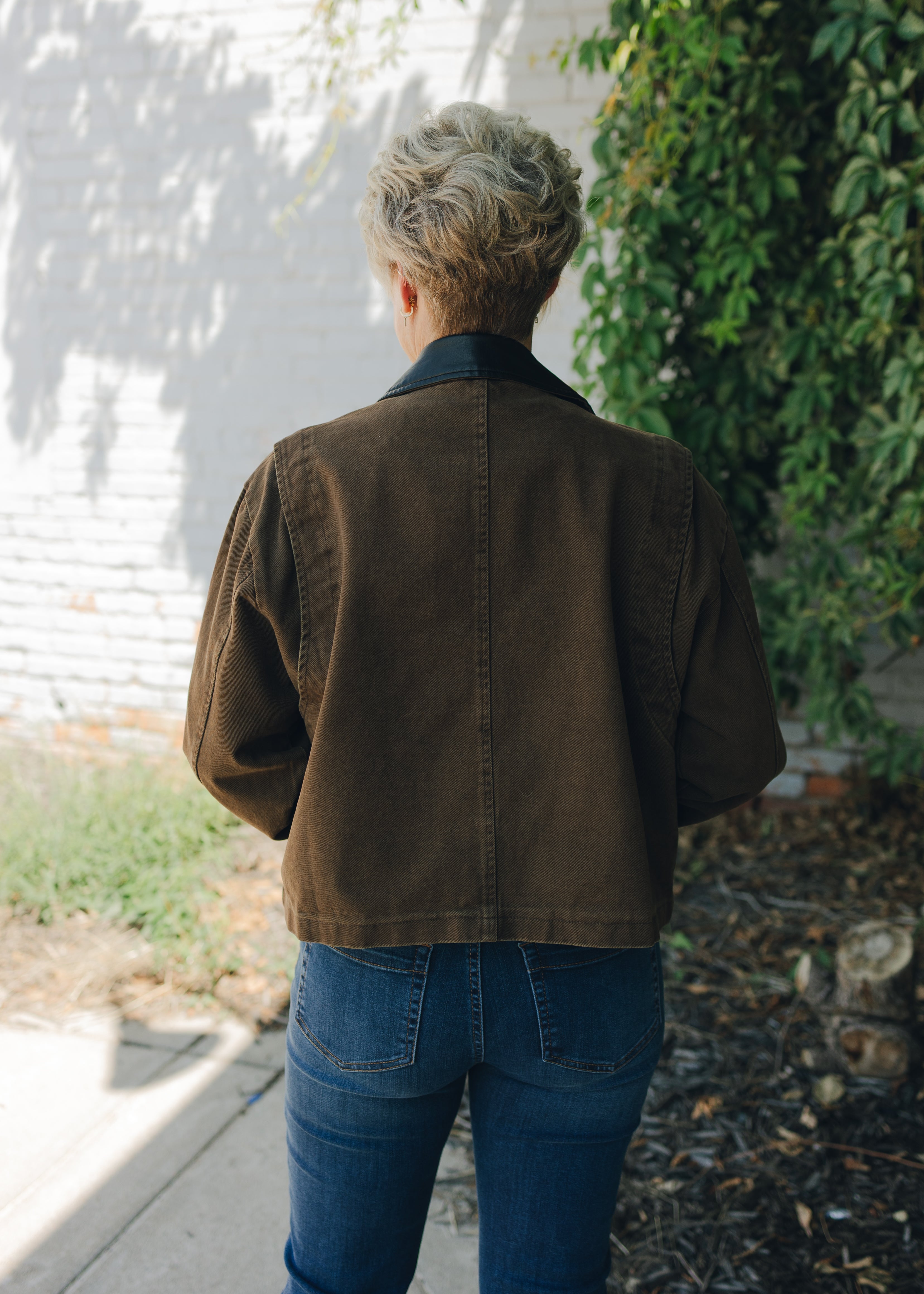 Jacket W/Leather Trim