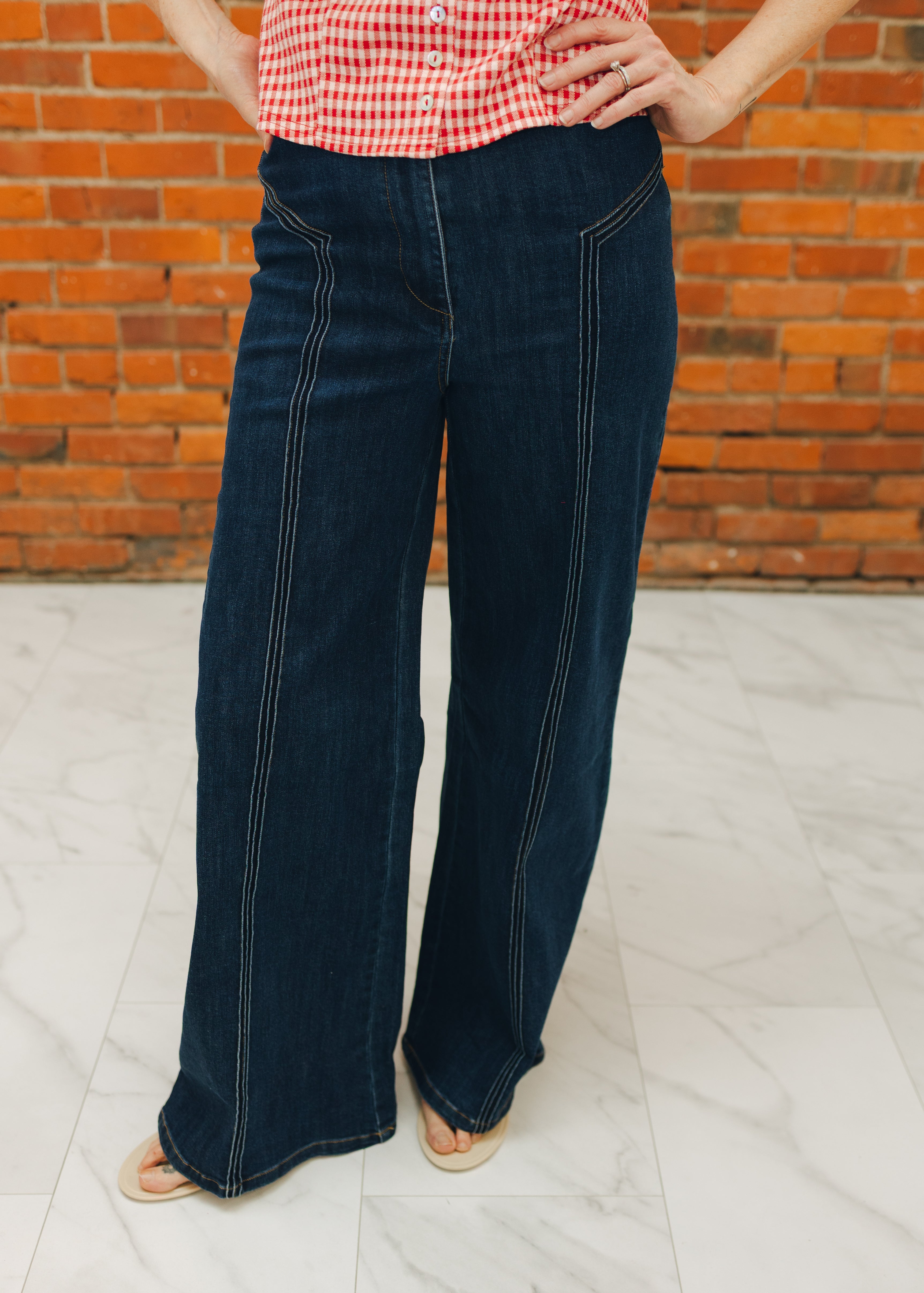 FATE High Waisted Wide Leg Jean