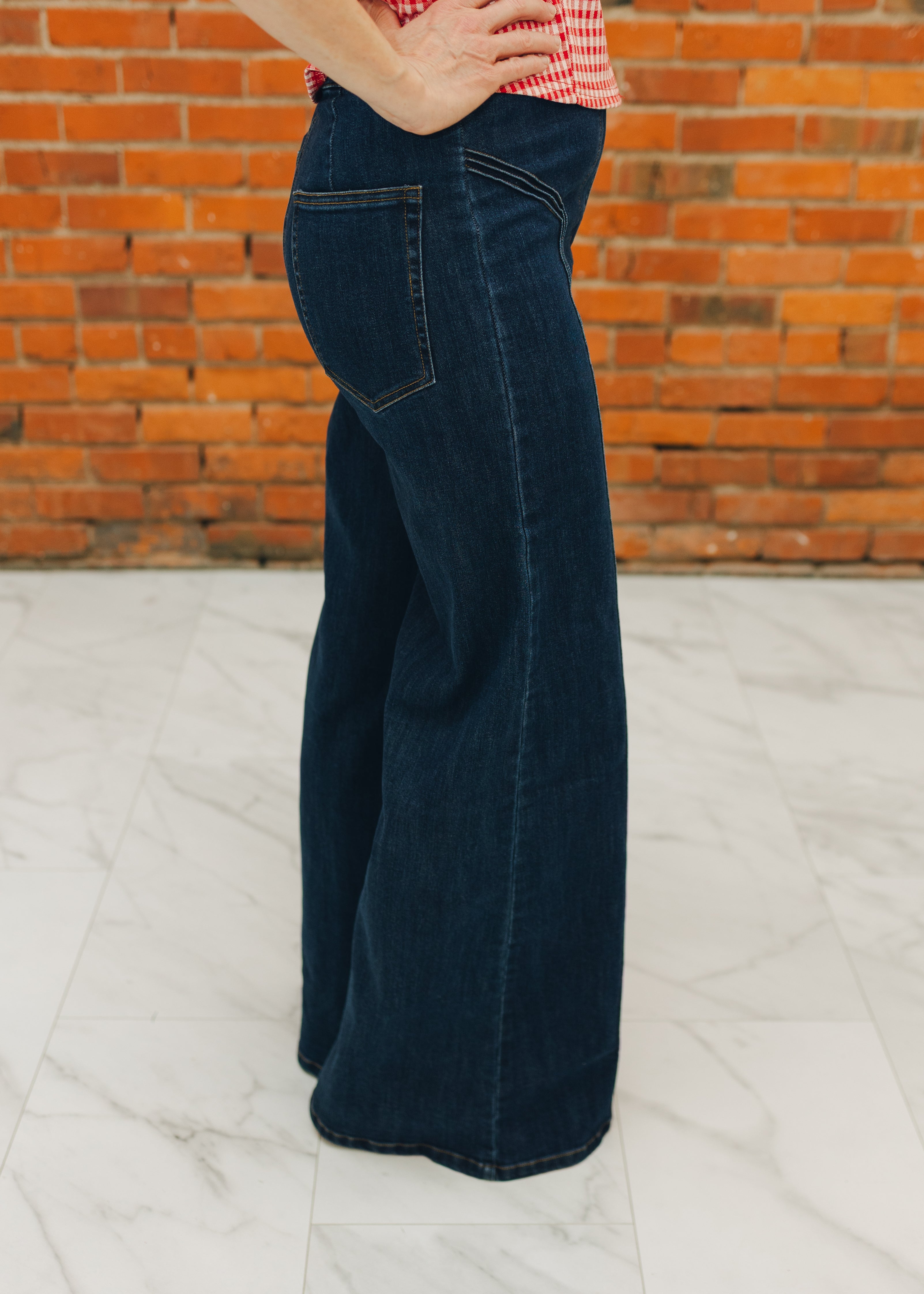 FATE High Waisted Wide Leg Jean