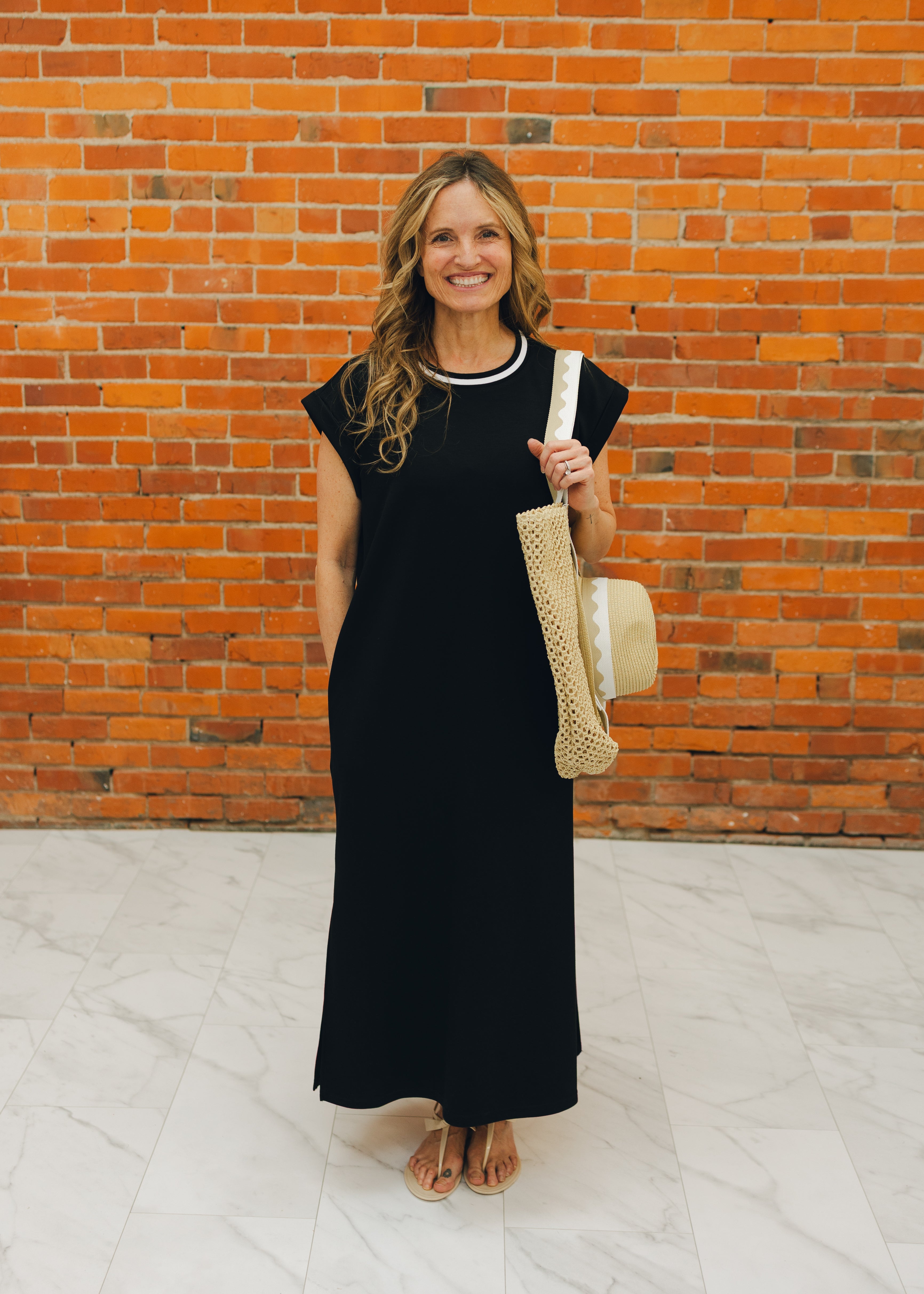 Cap Sleeve Scuba Midi Dress