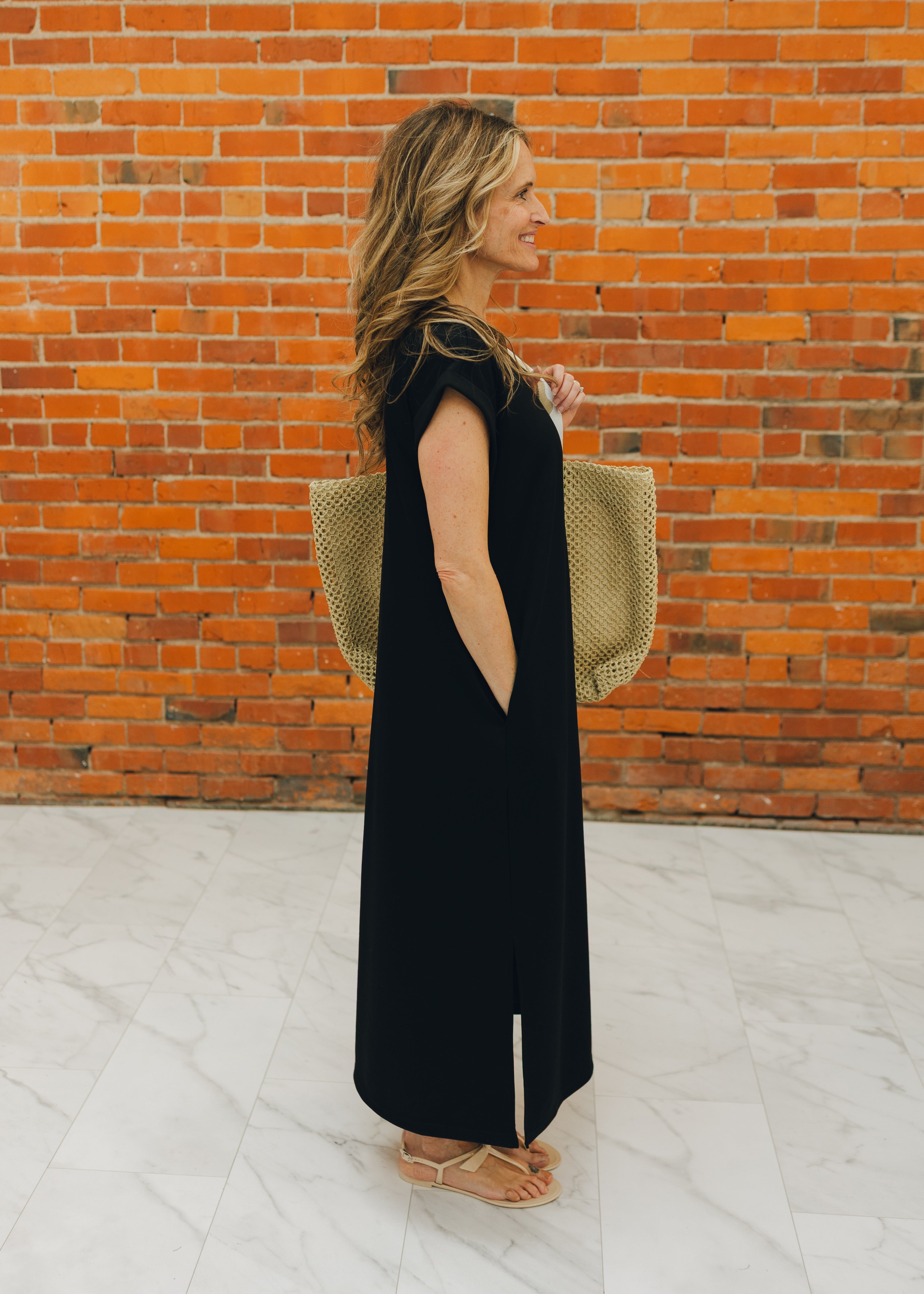 Cap Sleeve Scuba Midi Dress