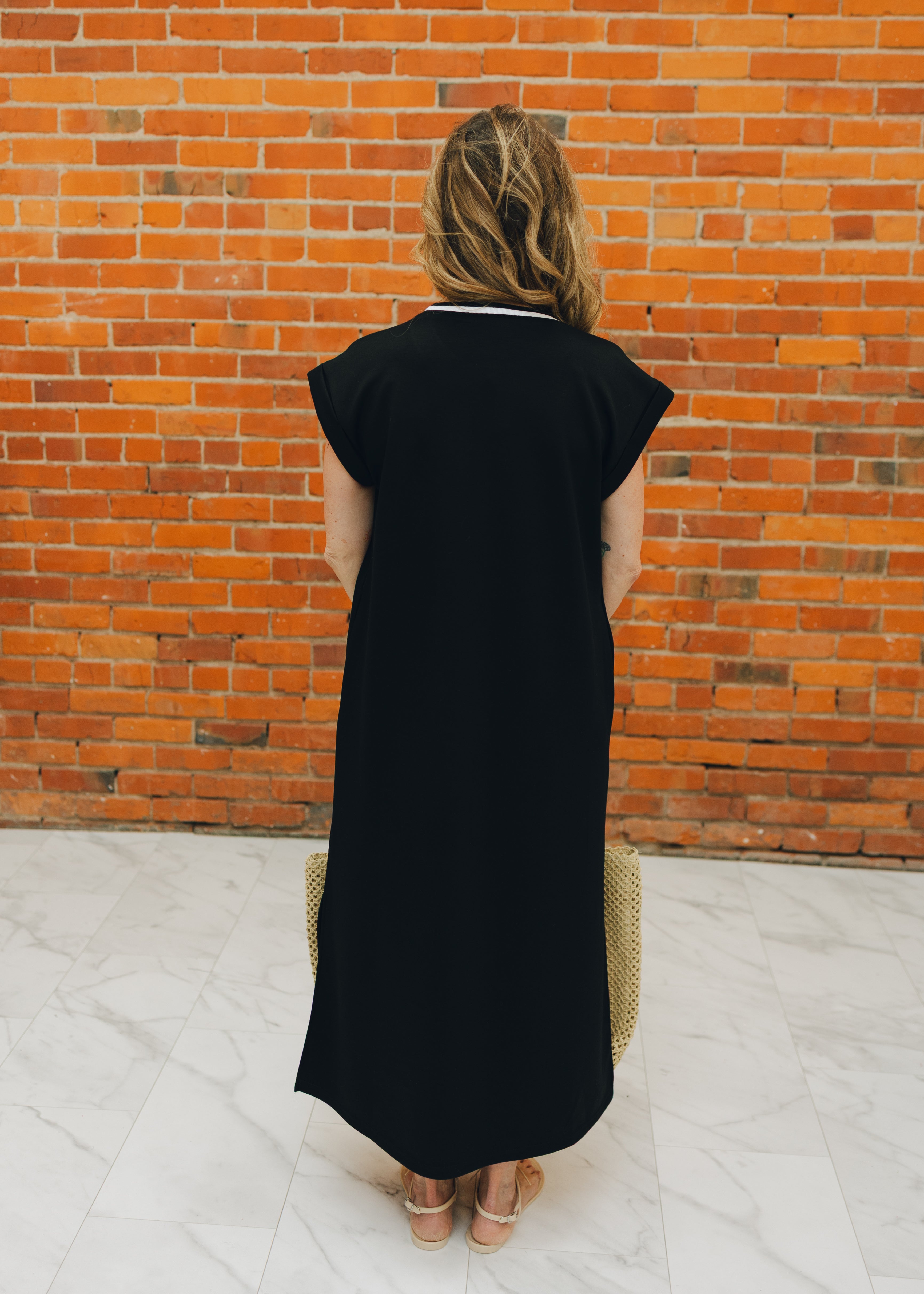 Cap Sleeve Scuba Midi Dress