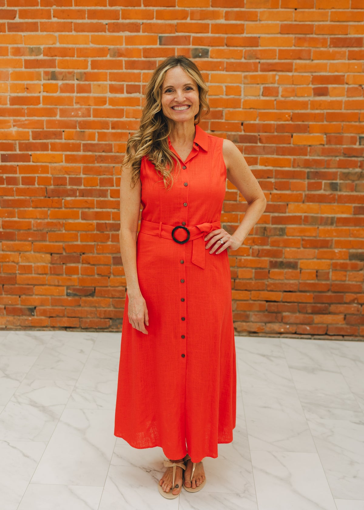 Sleeveless Belted Shirt Midi Dress — Kirtsey's Clothing & Gift Boutique