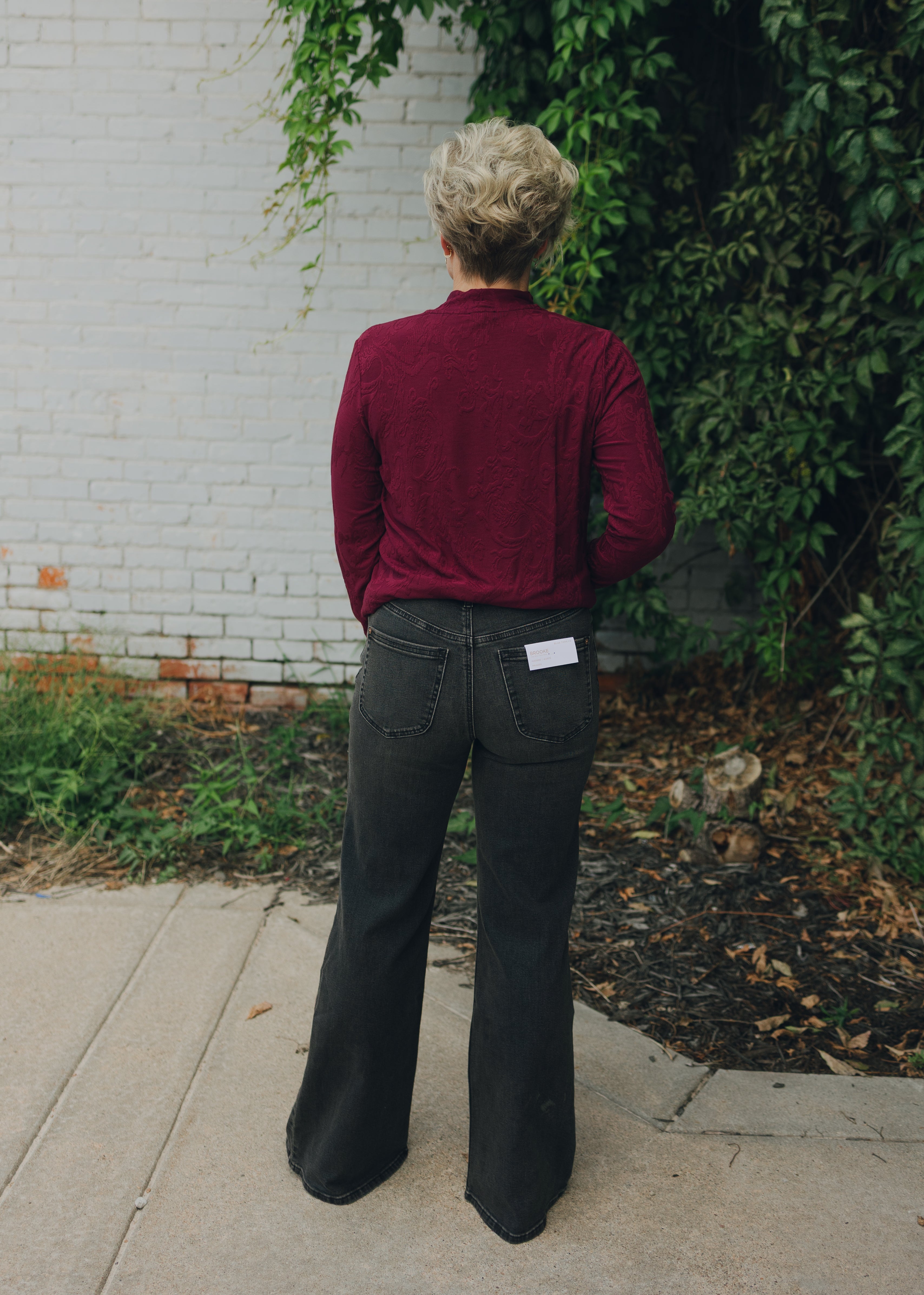 Tribal Brooke Hugging Palazzo Jean - Grey Area