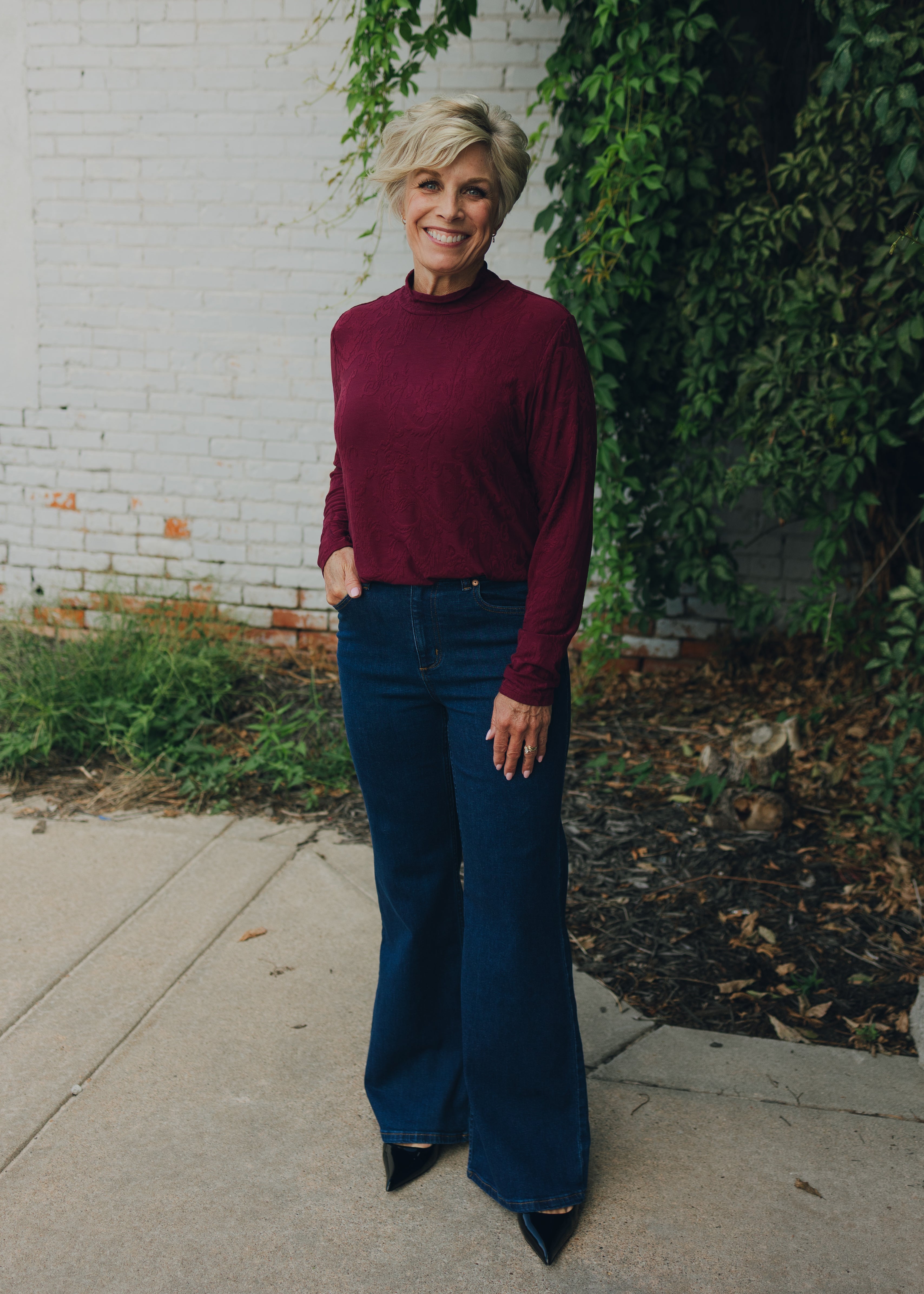 Tribal Brooke Hugging Palazzo Jean - Blue Dream