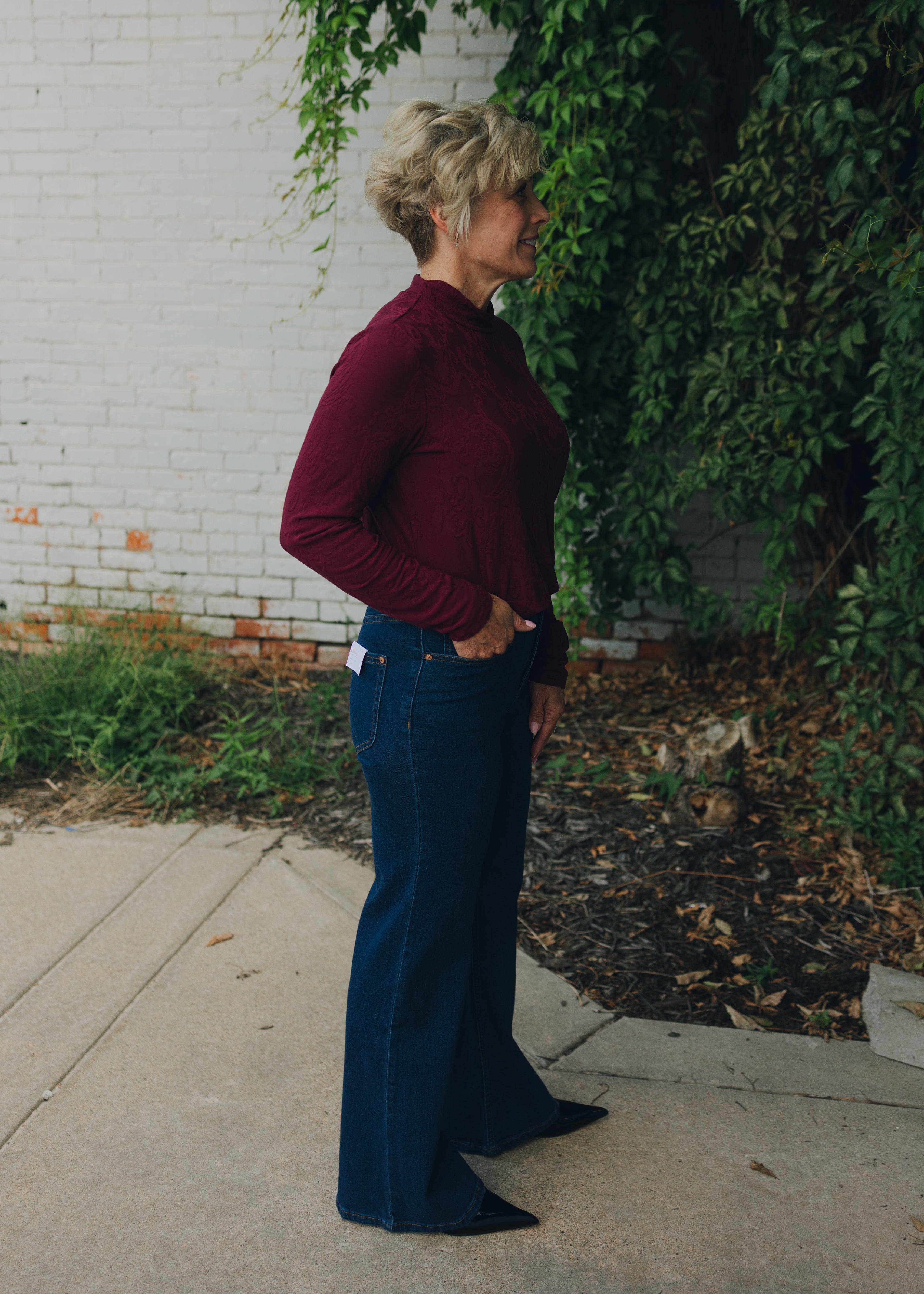 Tribal Brooke Hugging Palazzo Jean - Blue Dream