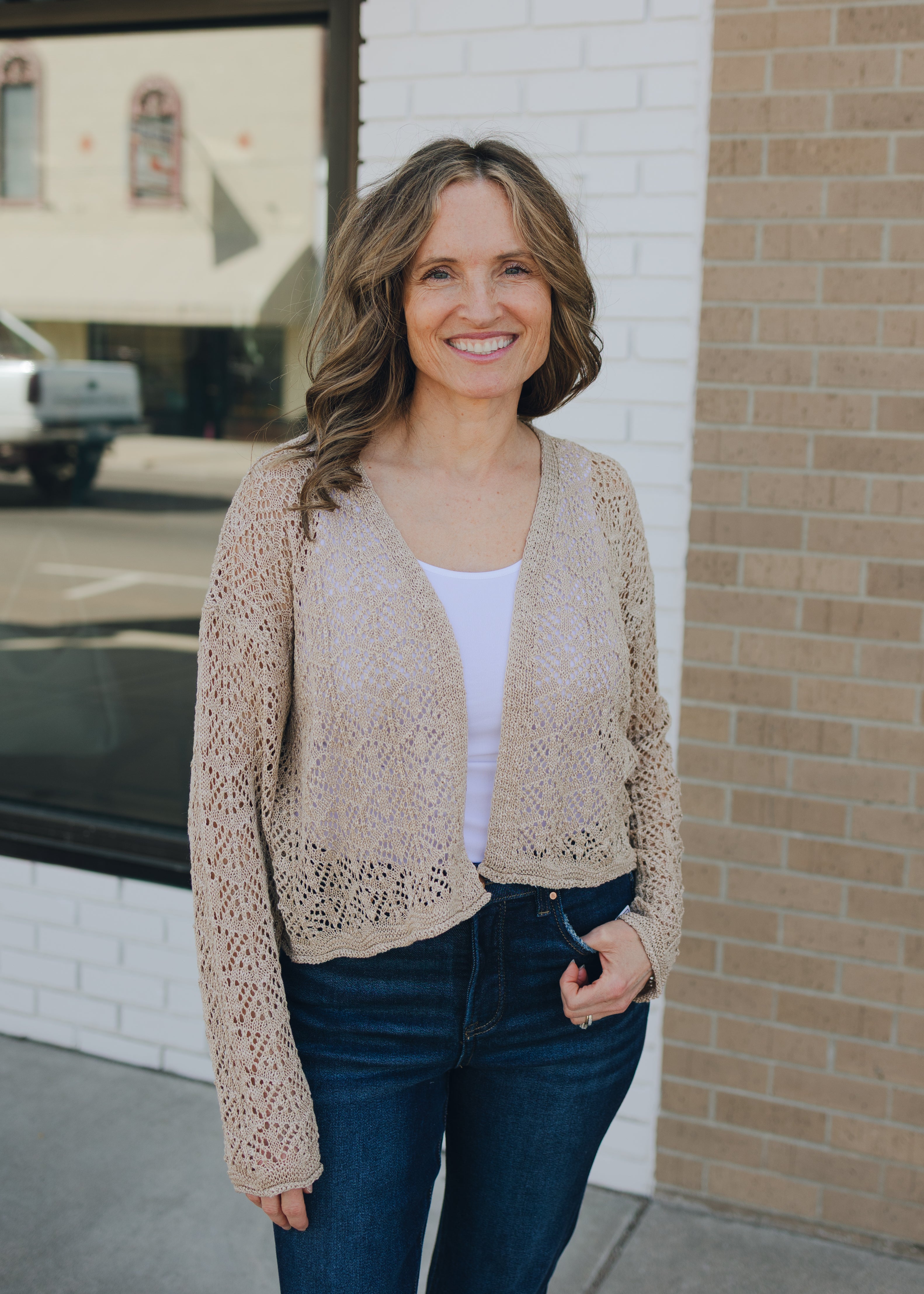 Open Knit Lightweight Cardigan