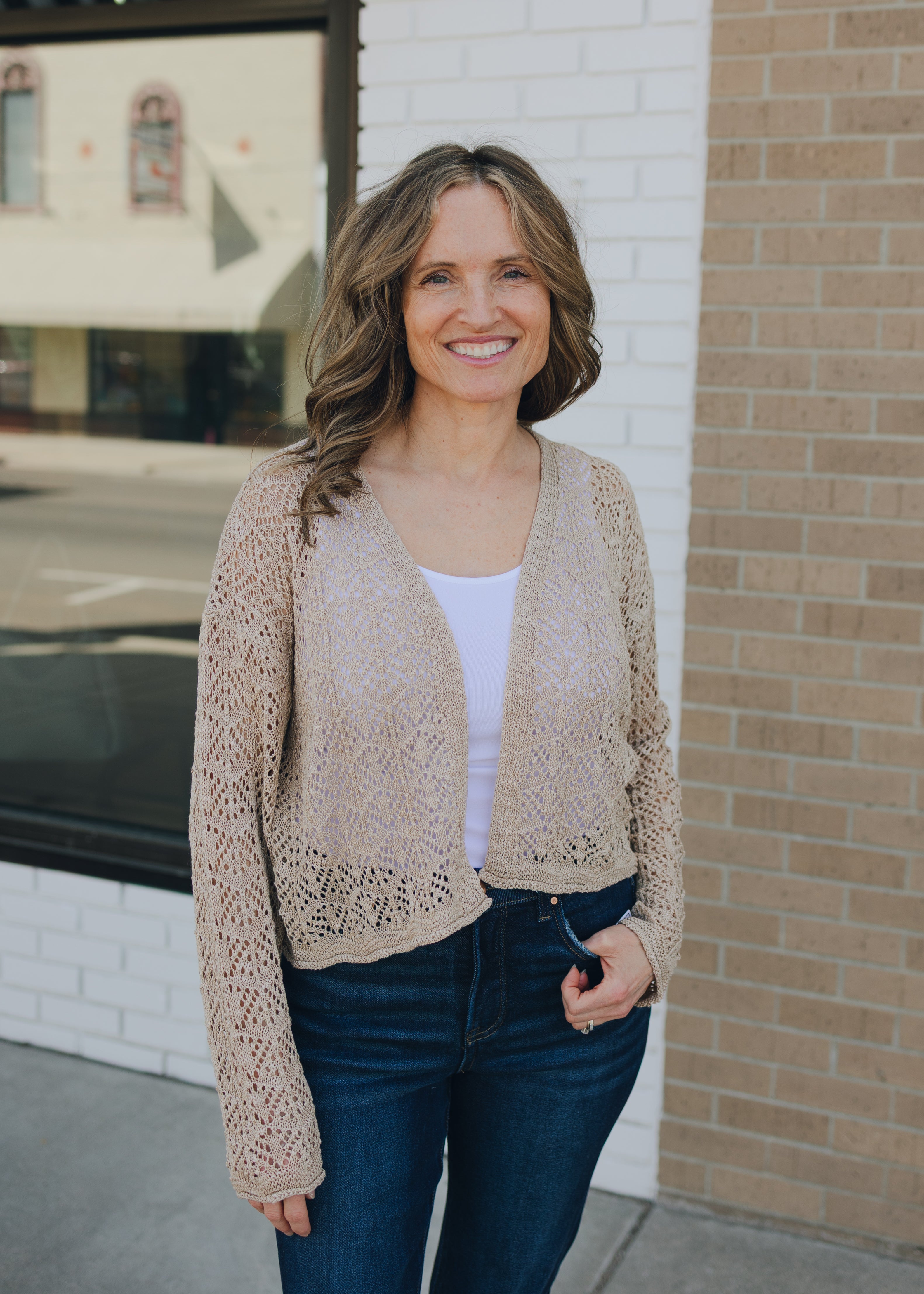 Open Knit Lightweight Cardigan