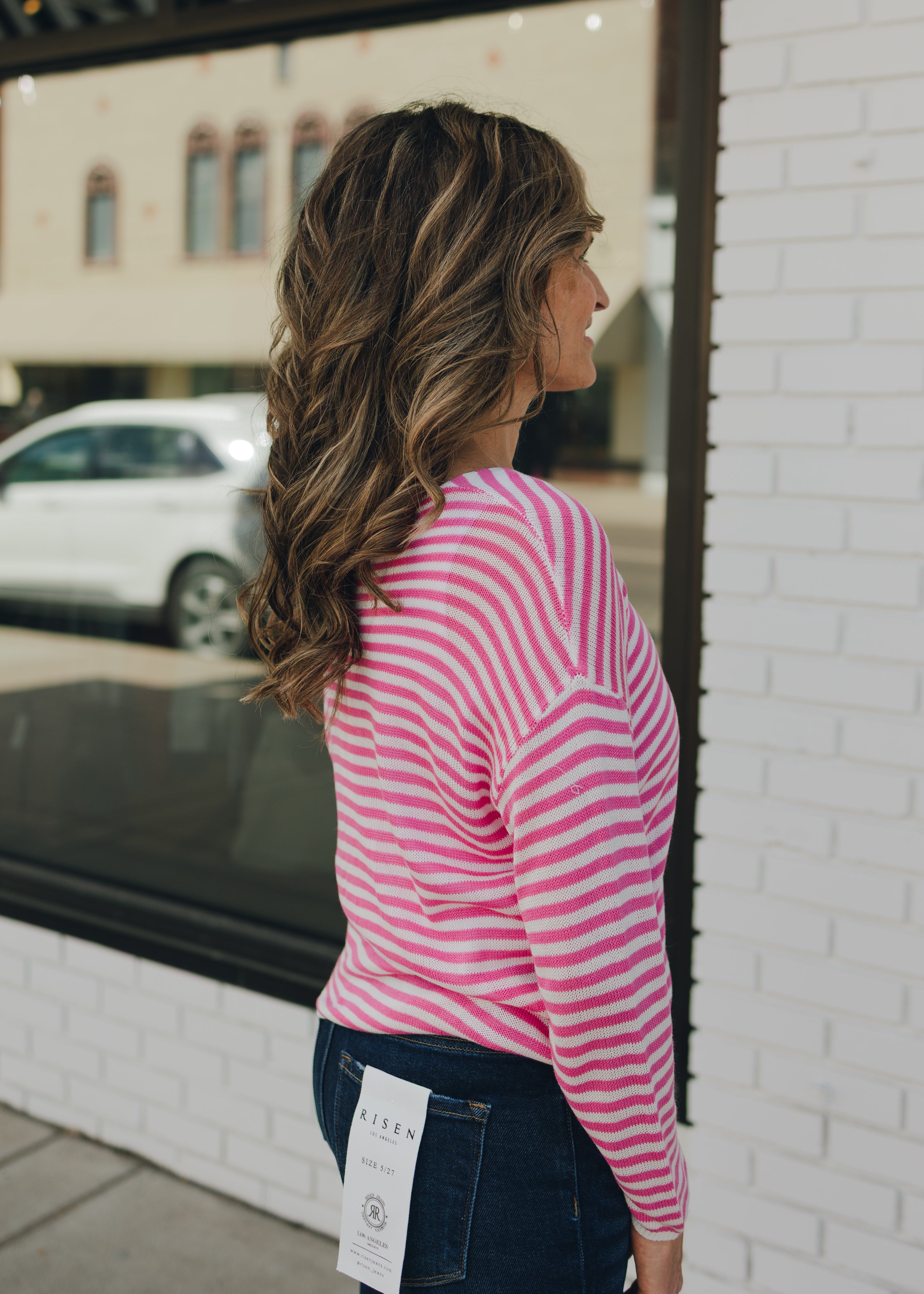 Striped Lightweight Long Sleeve Sweater