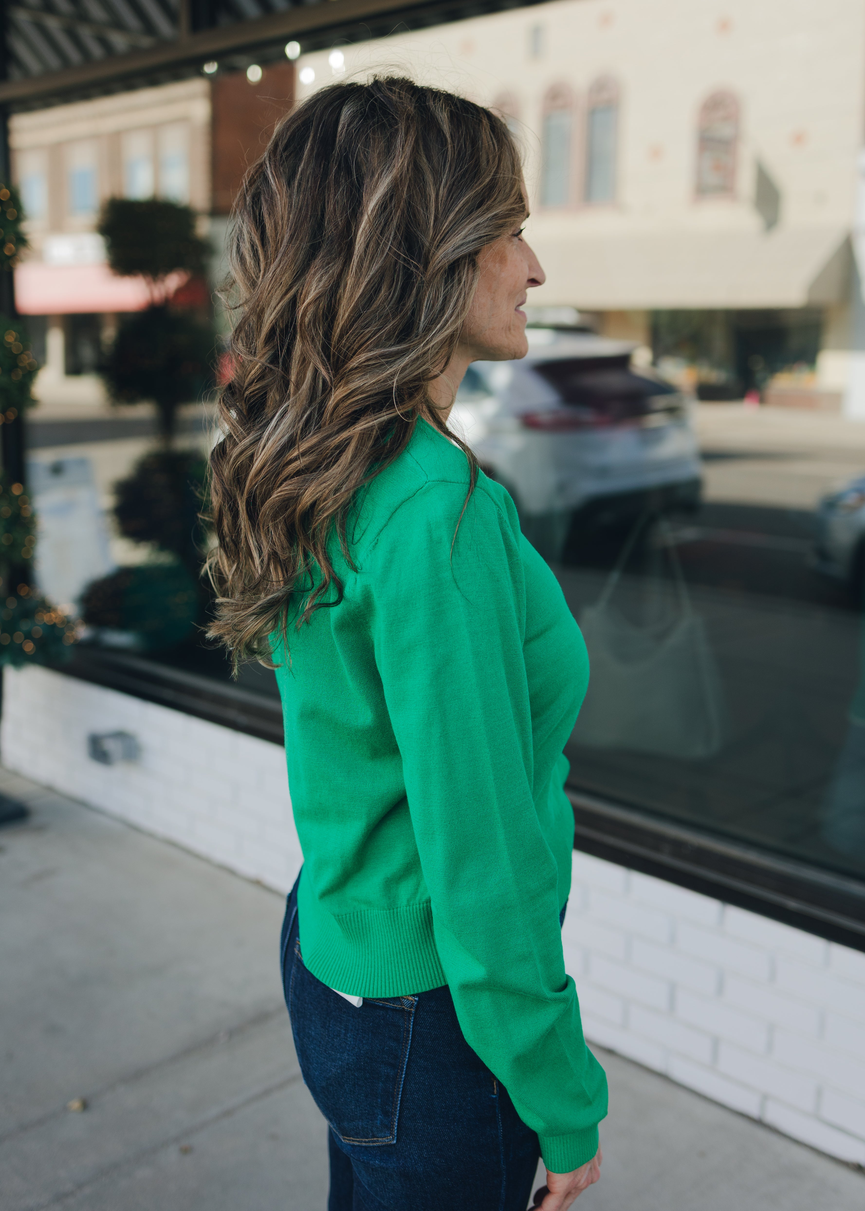 Solid Cardigan W/ Heart Buttons