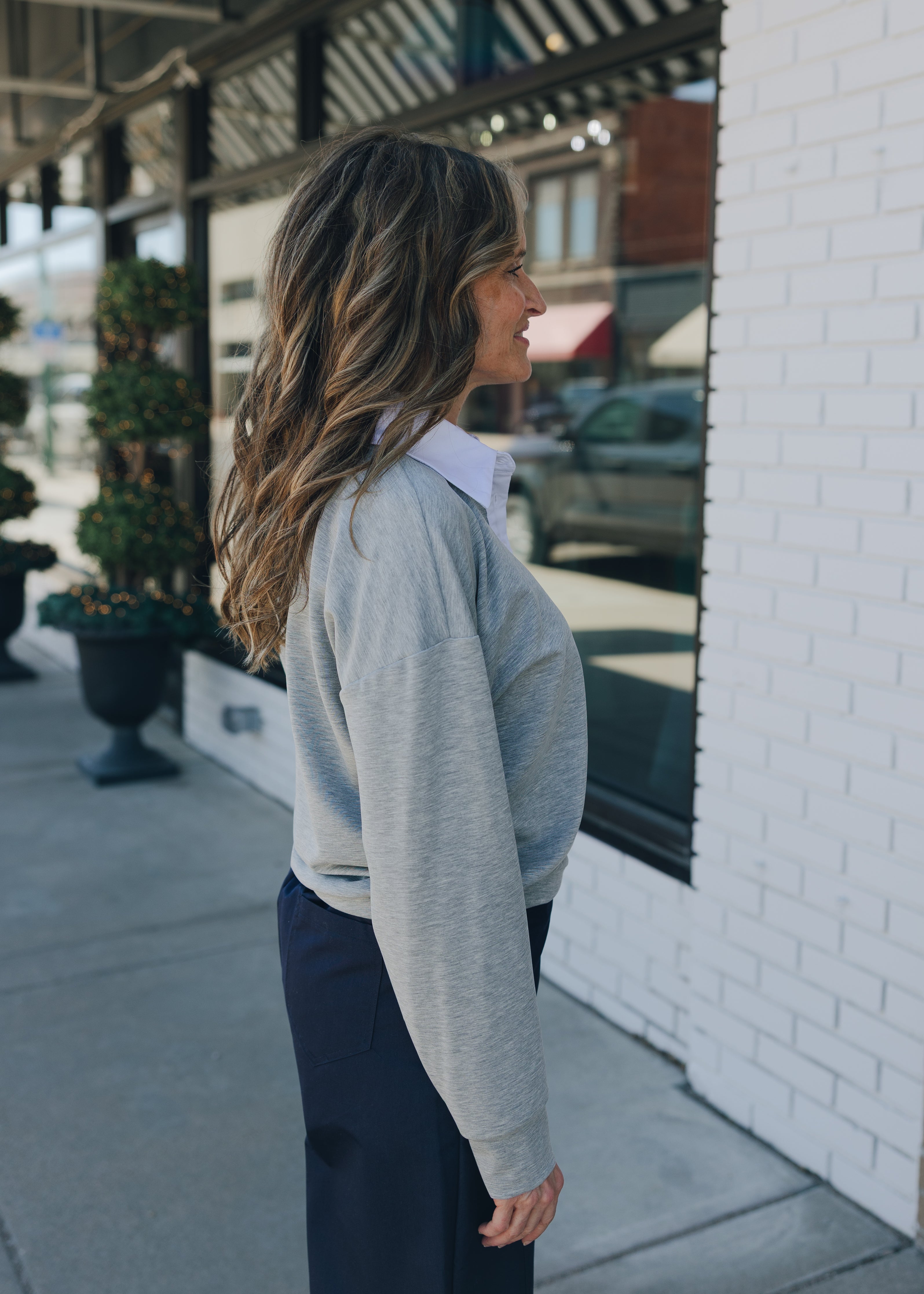 Casual Long Sleeve Polo Sweatshirt