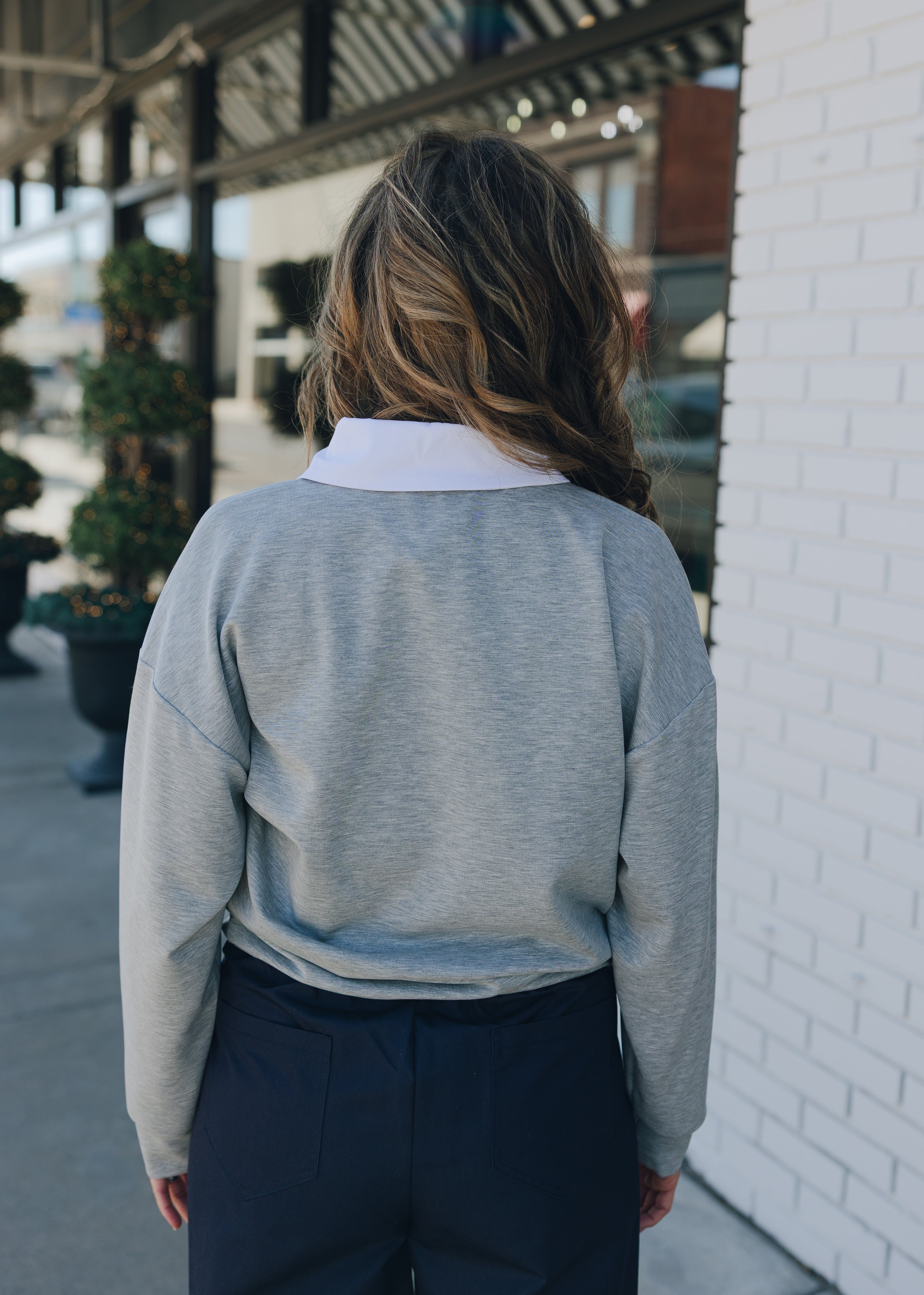 Casual Long Sleeve Polo Sweatshirt