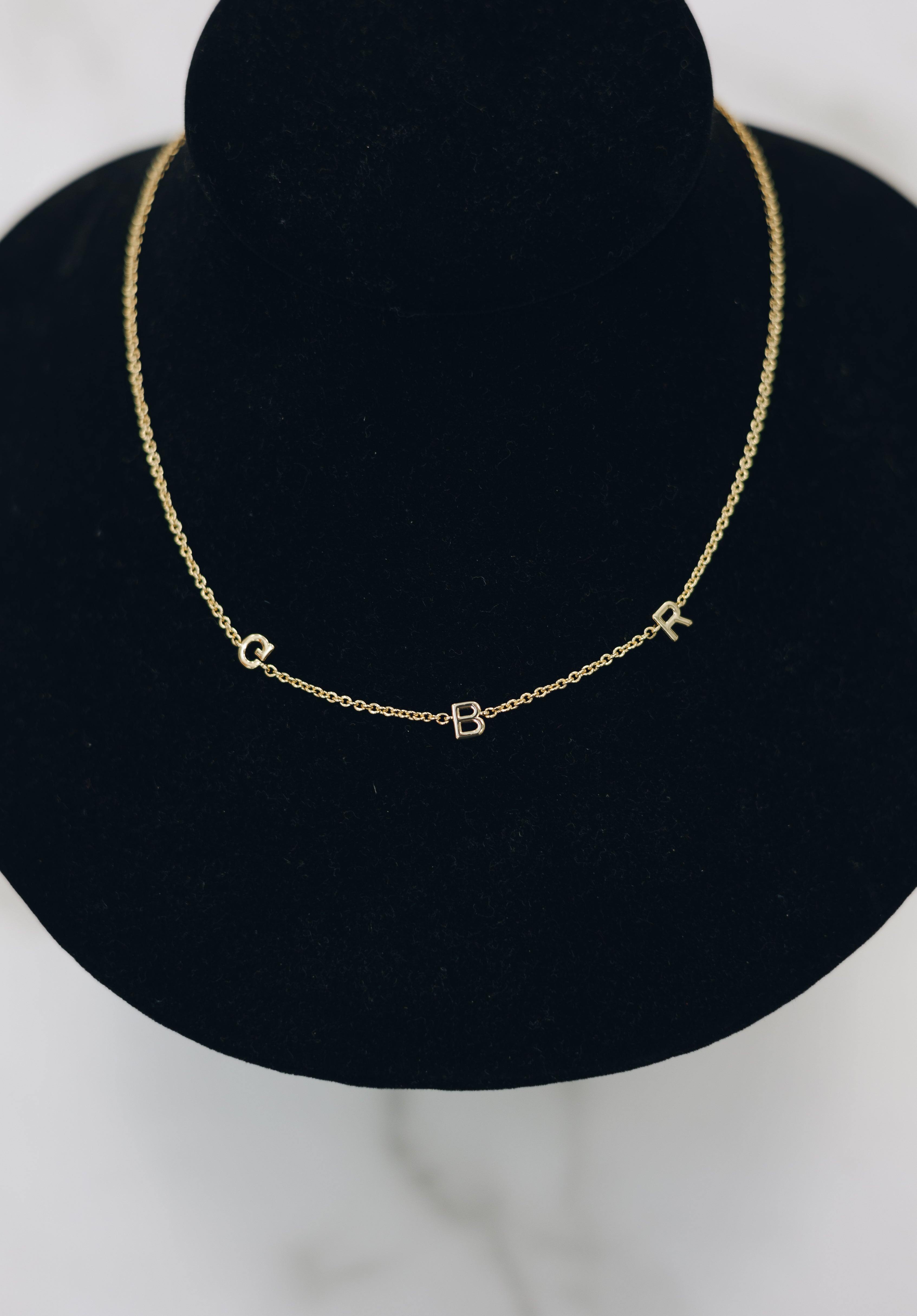 Nickel & Suede GBR Initial Necklace