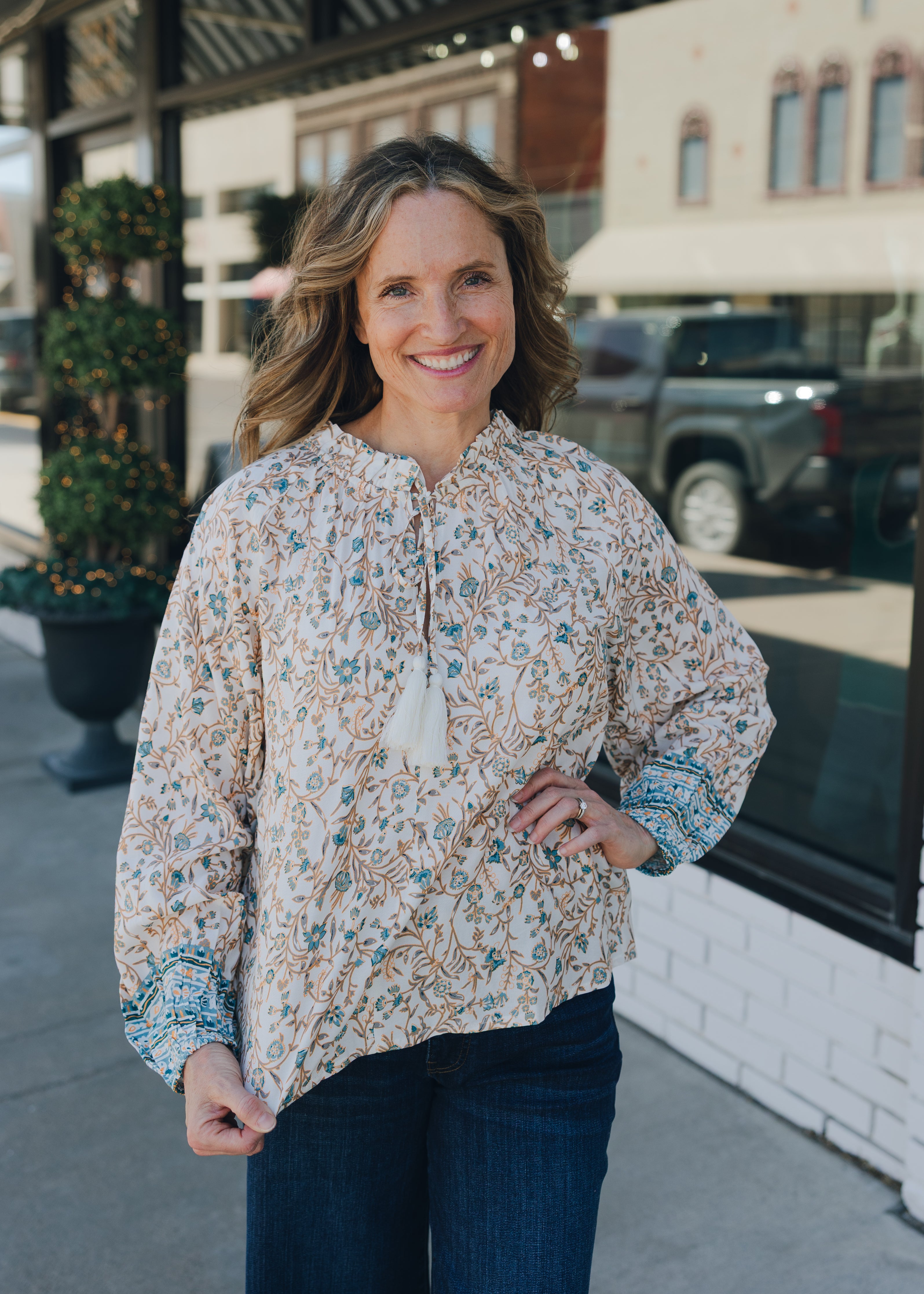 Long Sleeve Flowy Blouse