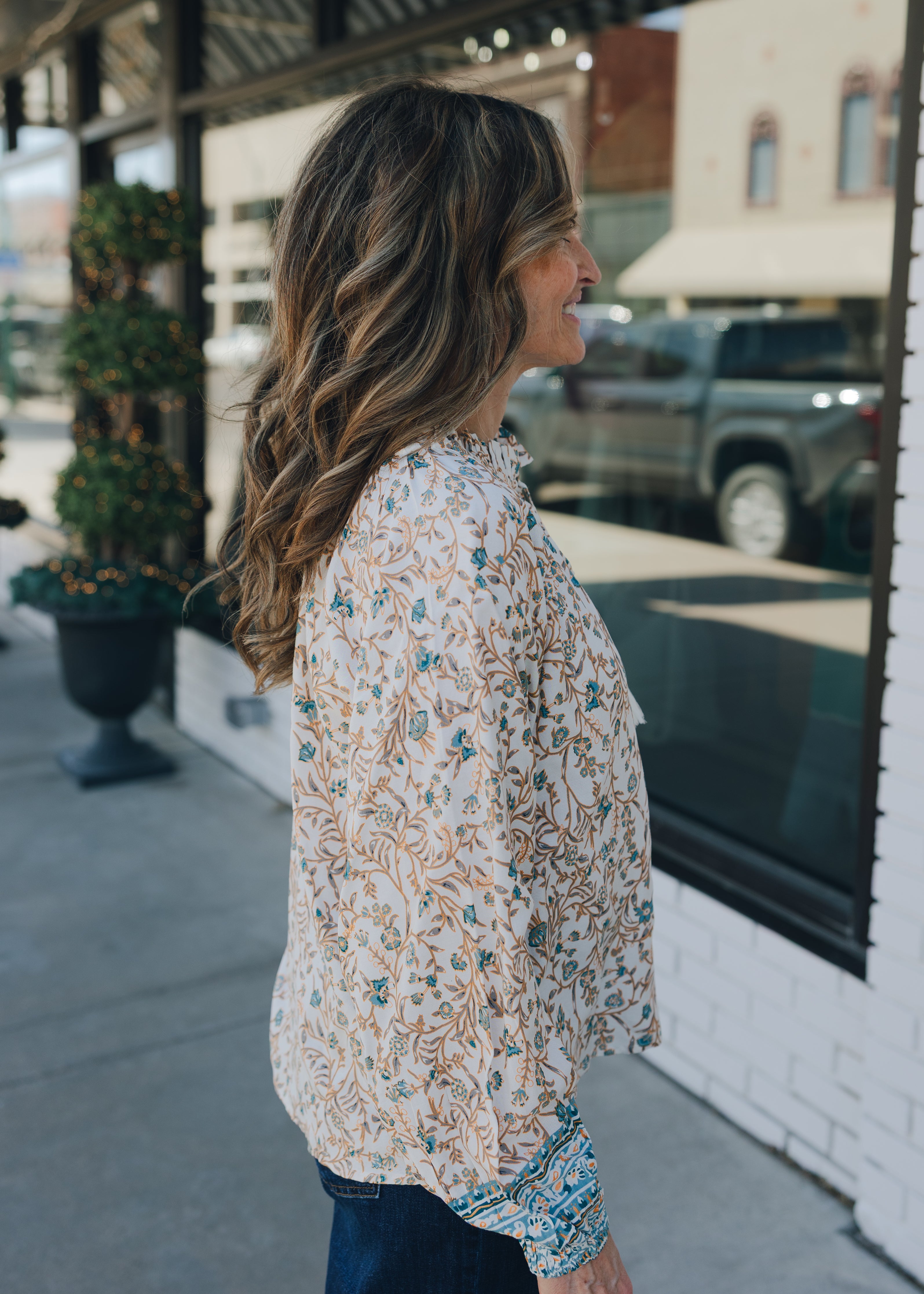 Long Sleeve Flowy Blouse