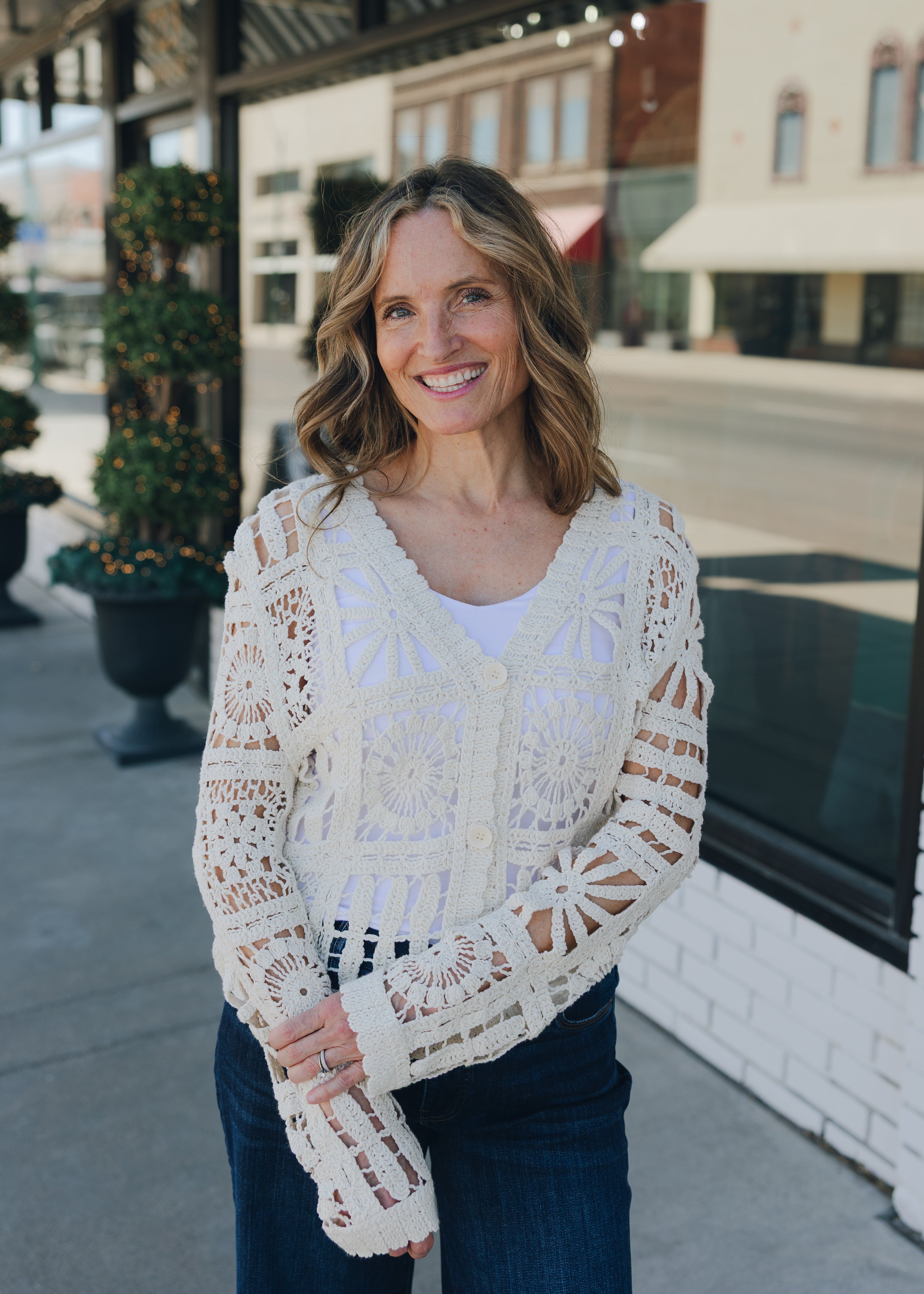 Open Knit Sweater Cardigan