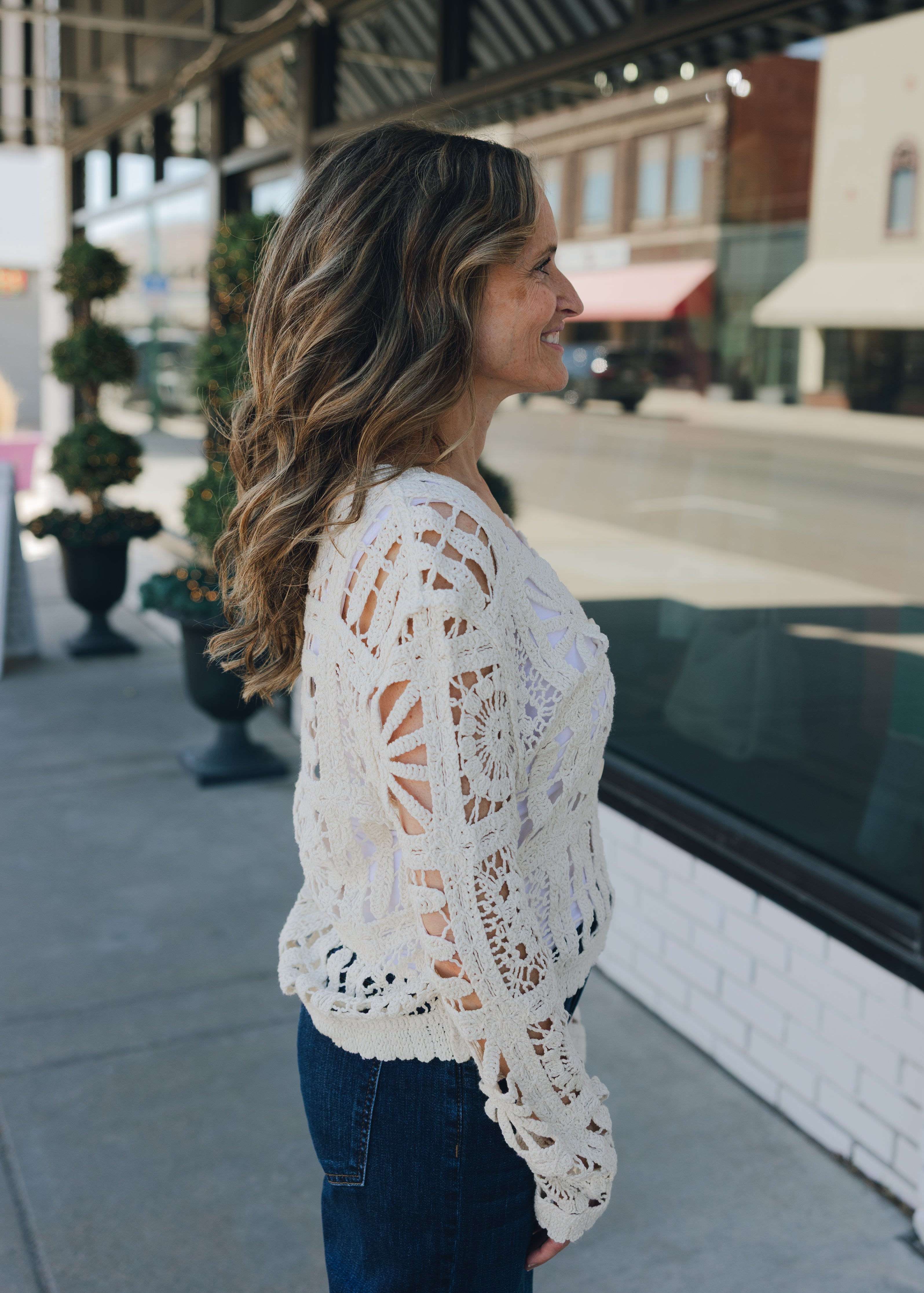 Open Knit Sweater Cardigan