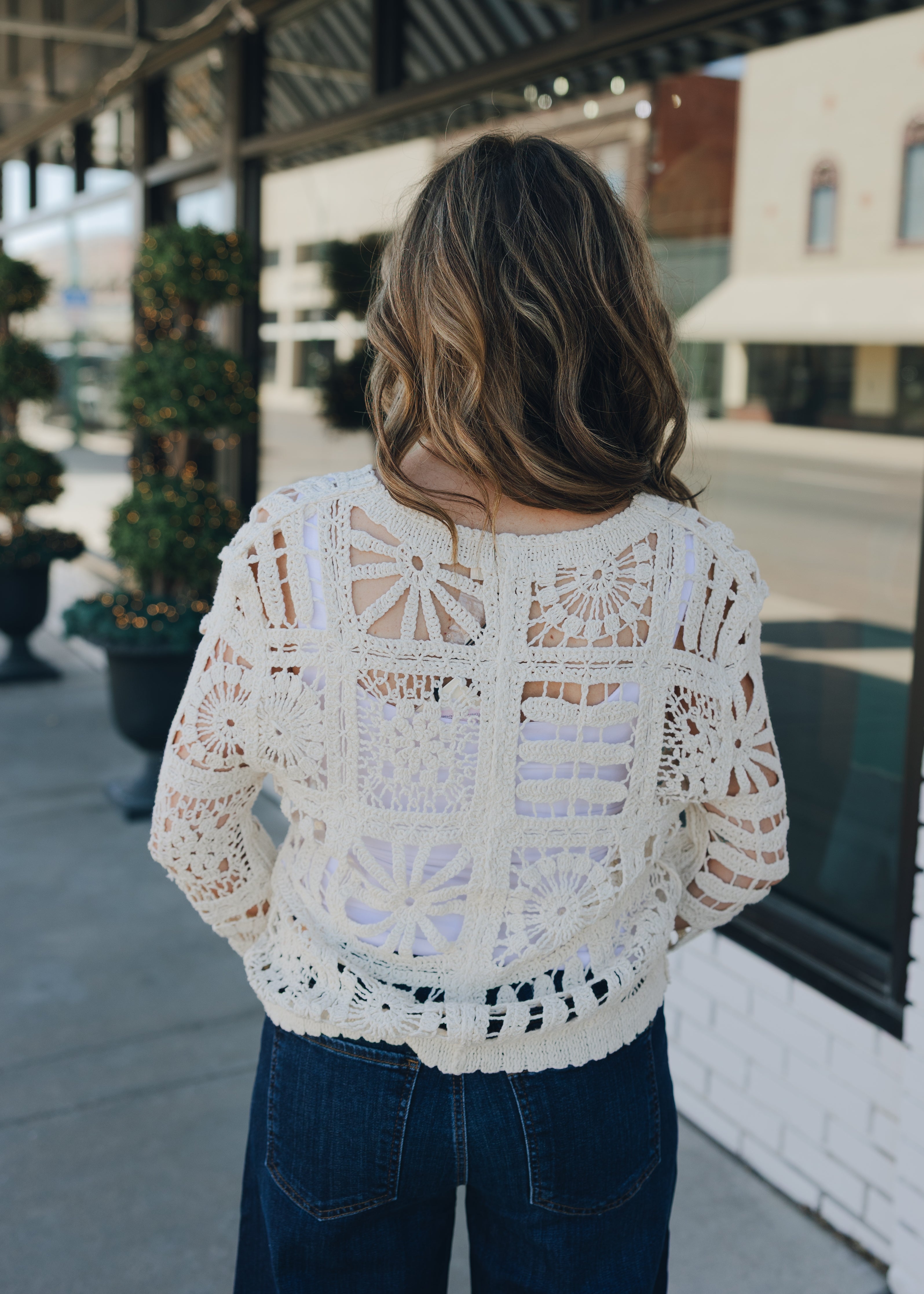 Open Knit Sweater Cardigan