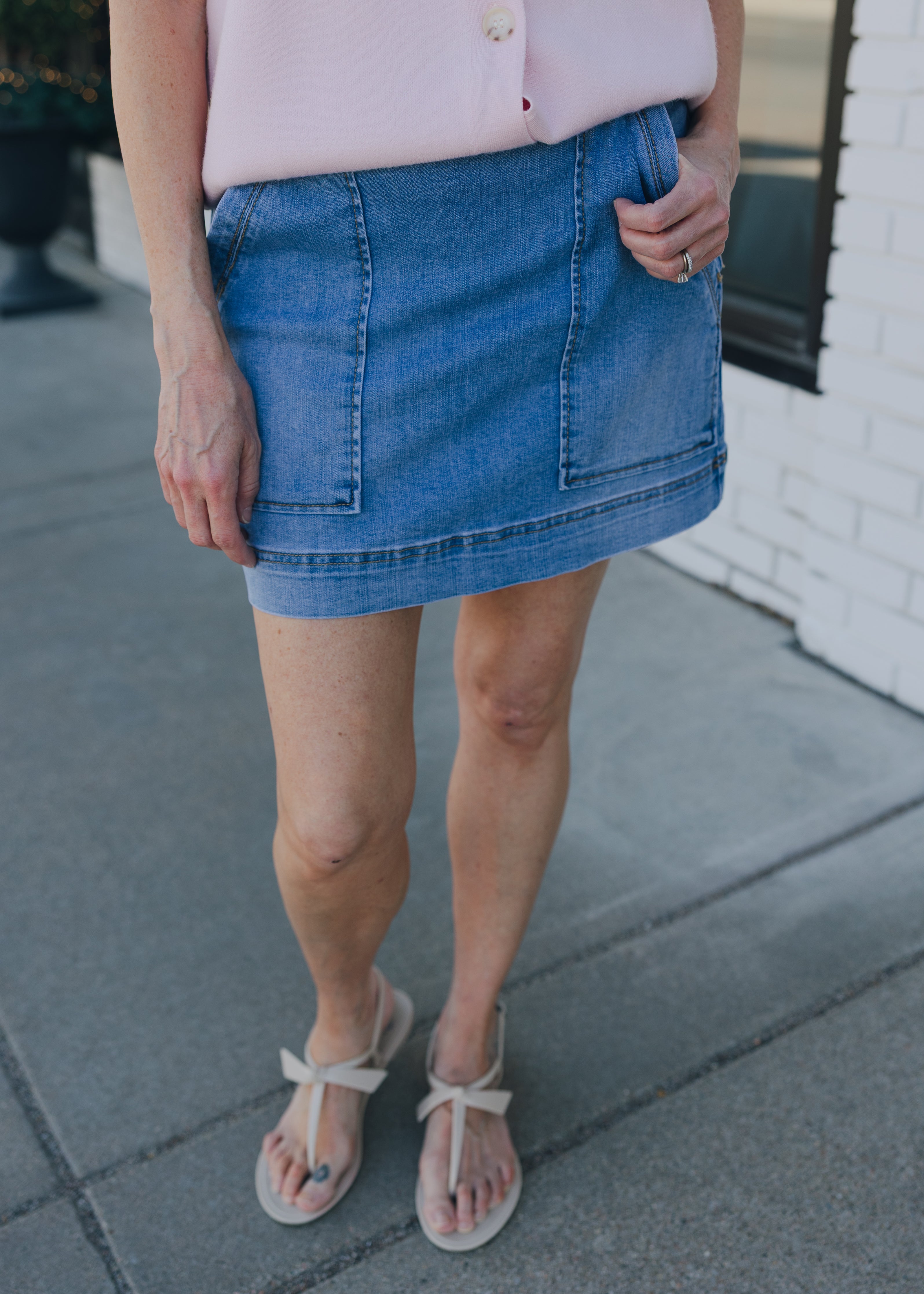 Tribal Audrey Pull On Denim Skort