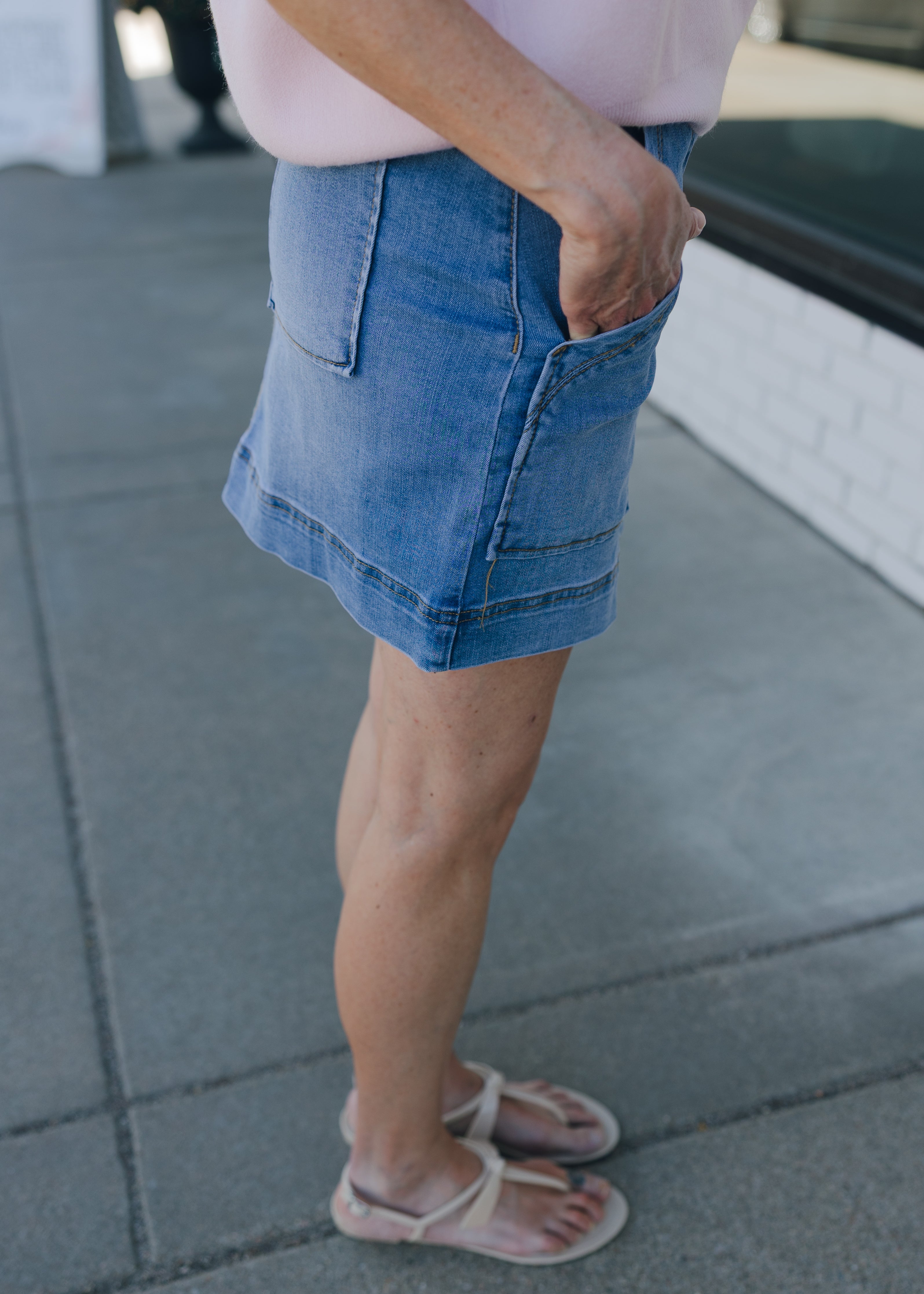 Tribal Audrey Pull On Denim Skort