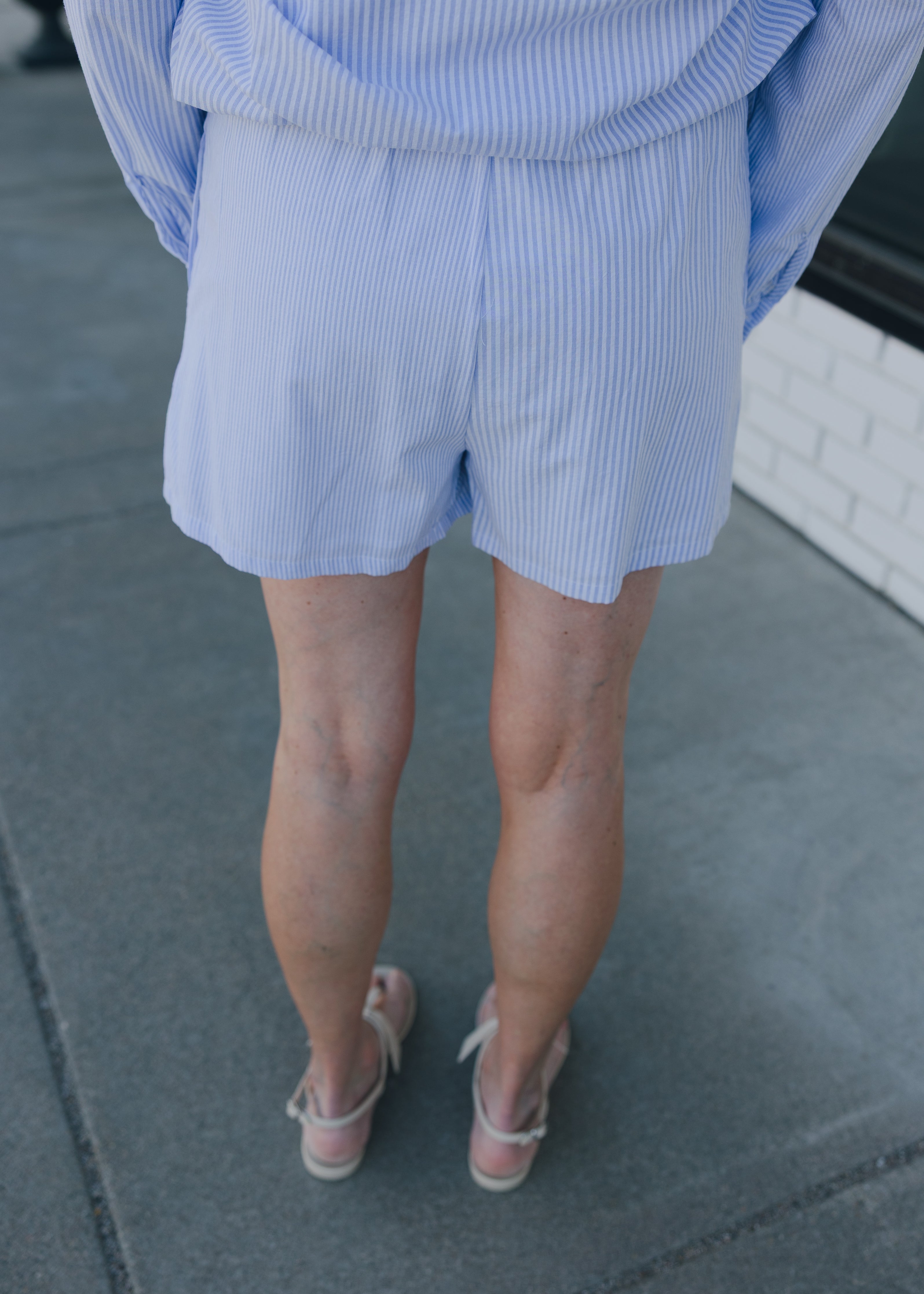 Twin Stripe Cotton Blend Shorts