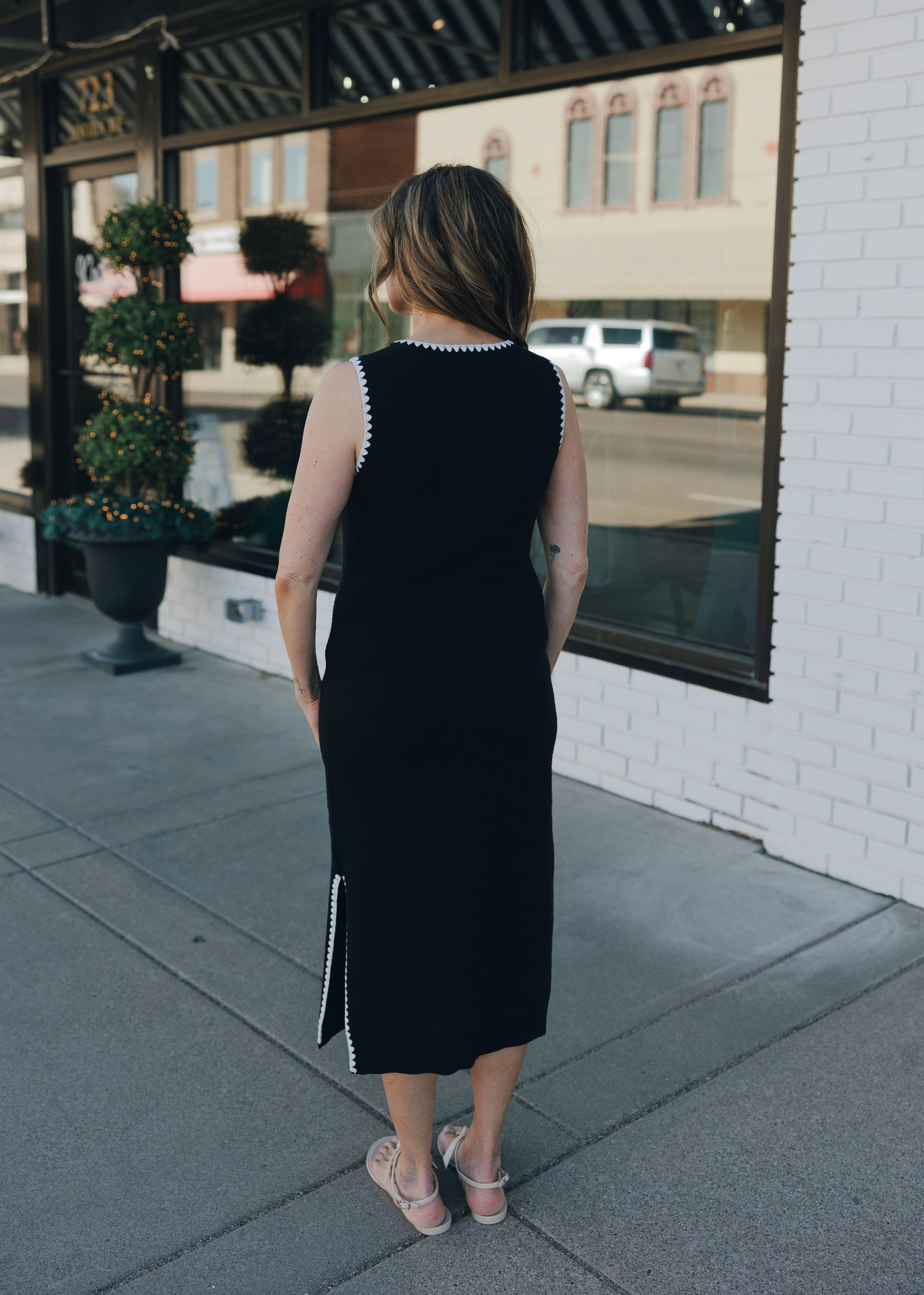 Tribal Sleeveless Sweater Dress W/ Slits