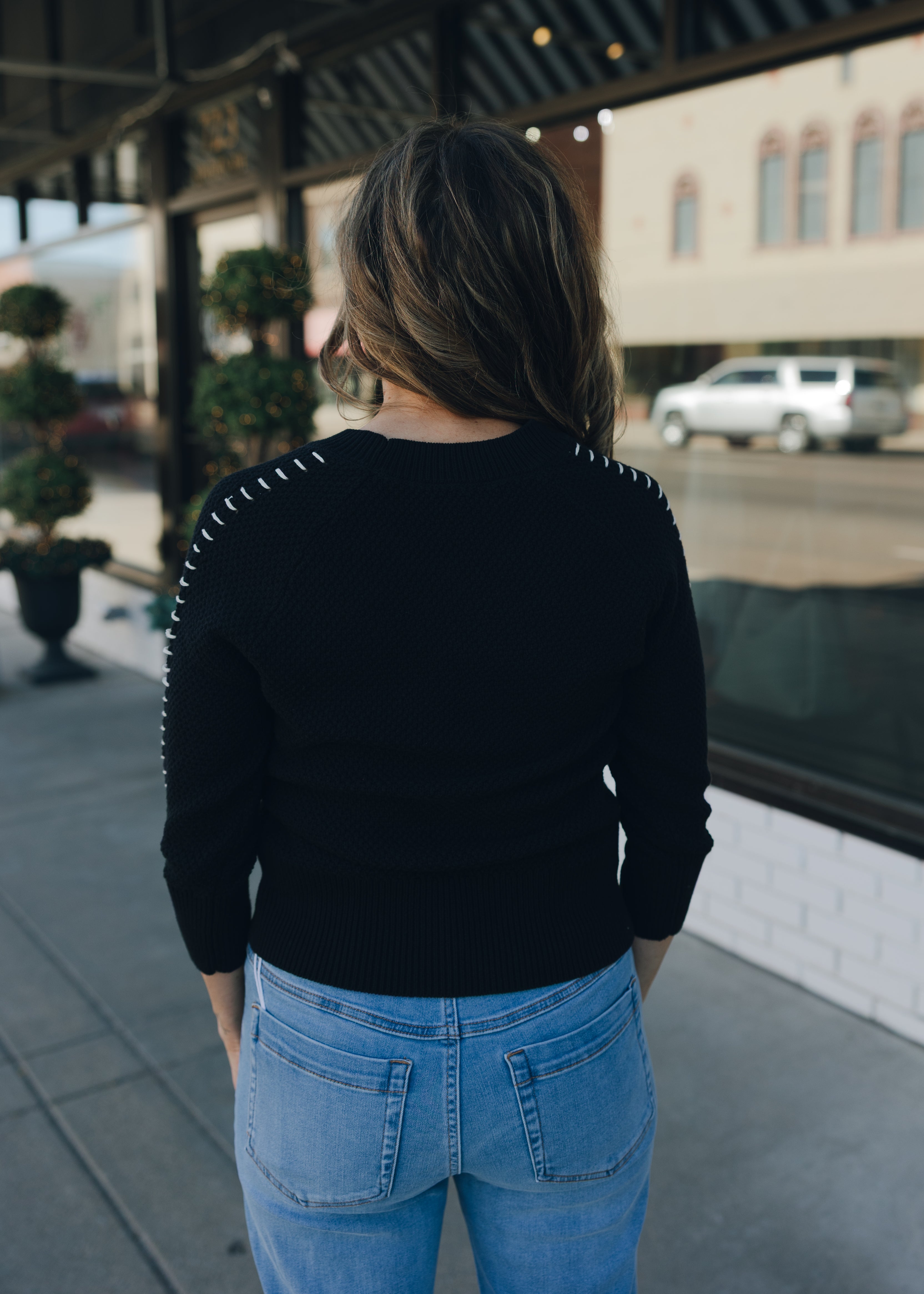 Tribal 3/4 Sleeve Embroidered Sweater