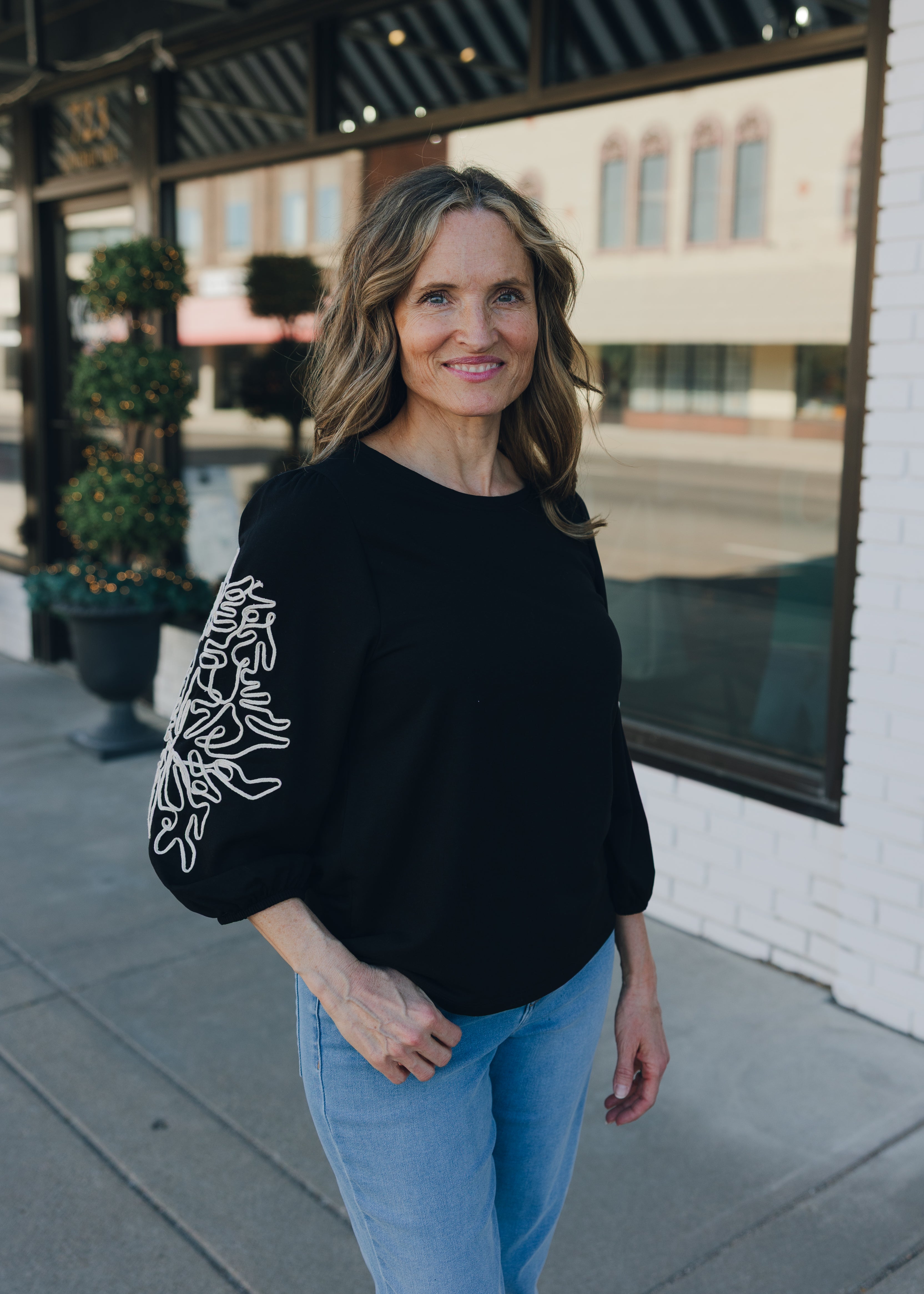 Tribal 3/4 Sleeve W/ Soutache Detail