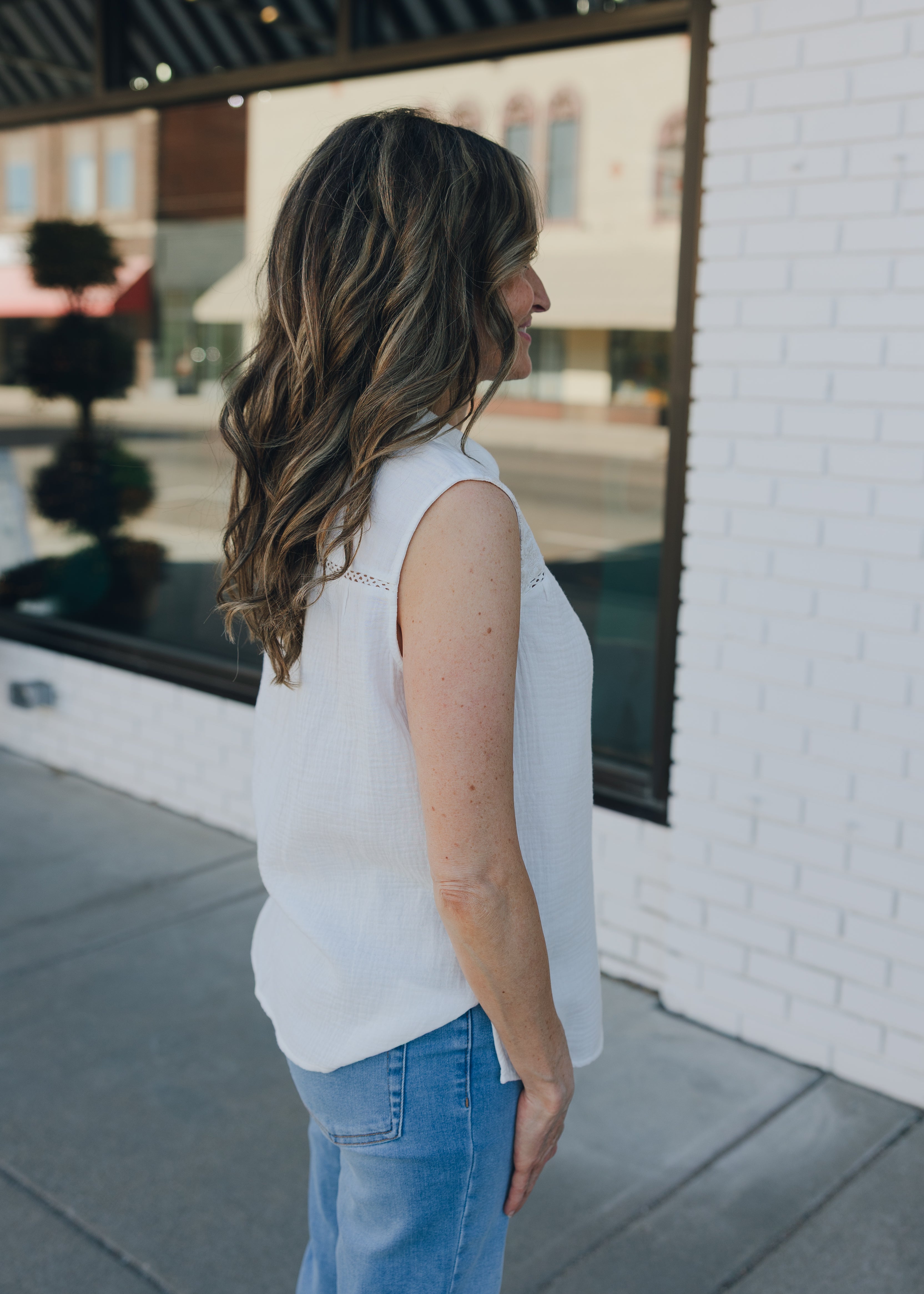 Tribal Sleeveless Blouse W/ Embroidered Yoke