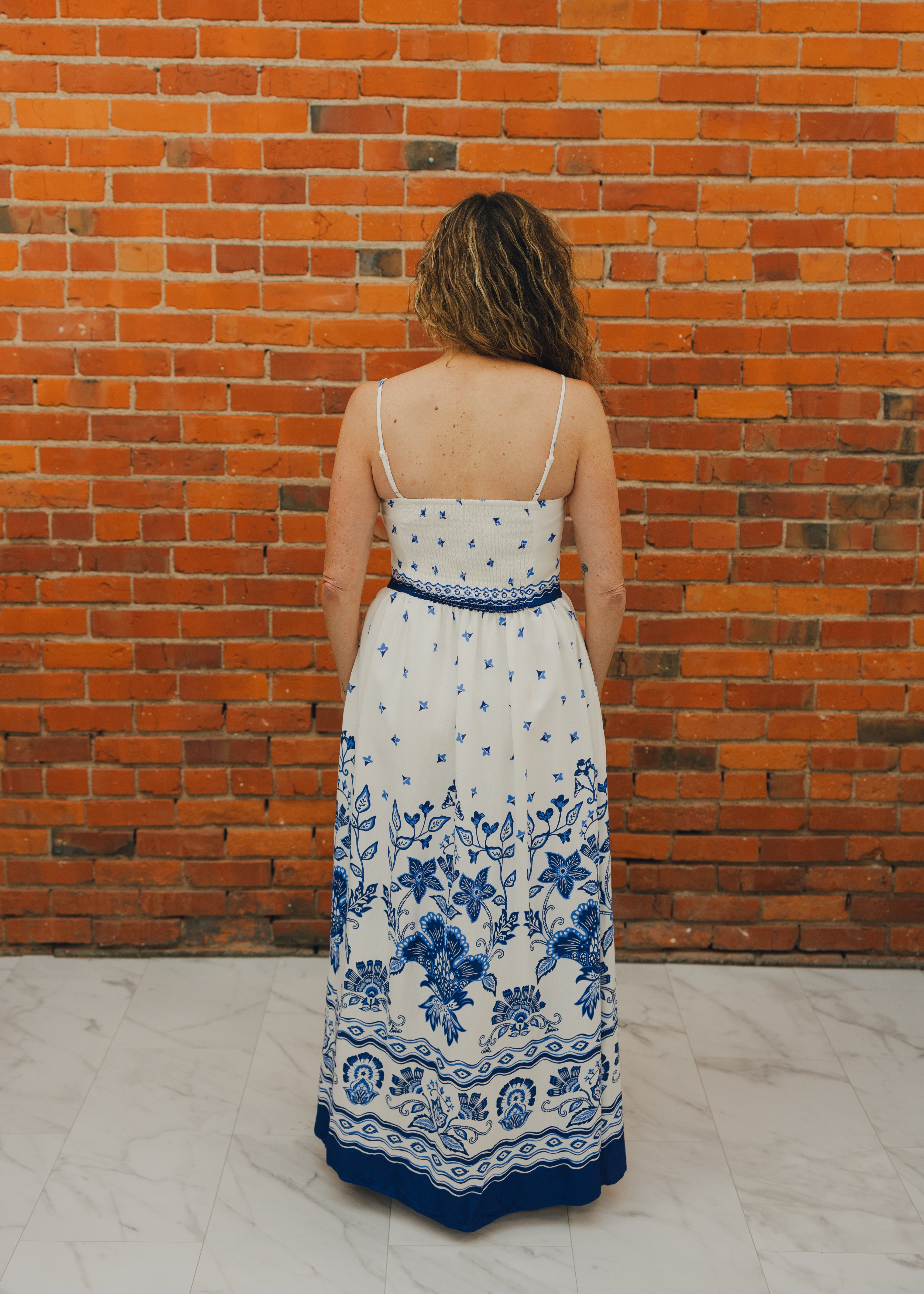 Border Print Maxi Dress