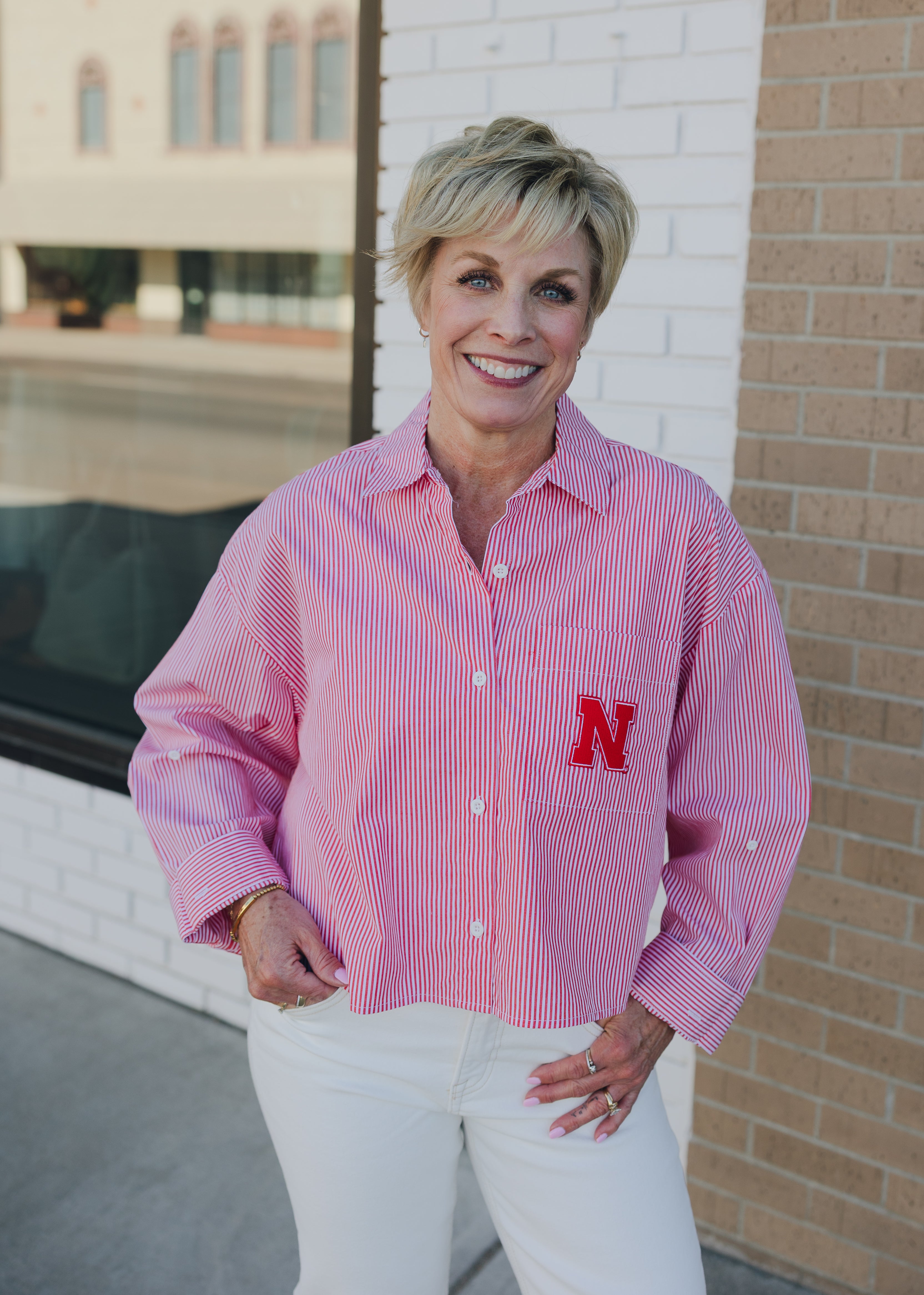 Nebraska Logo Patch Button Up