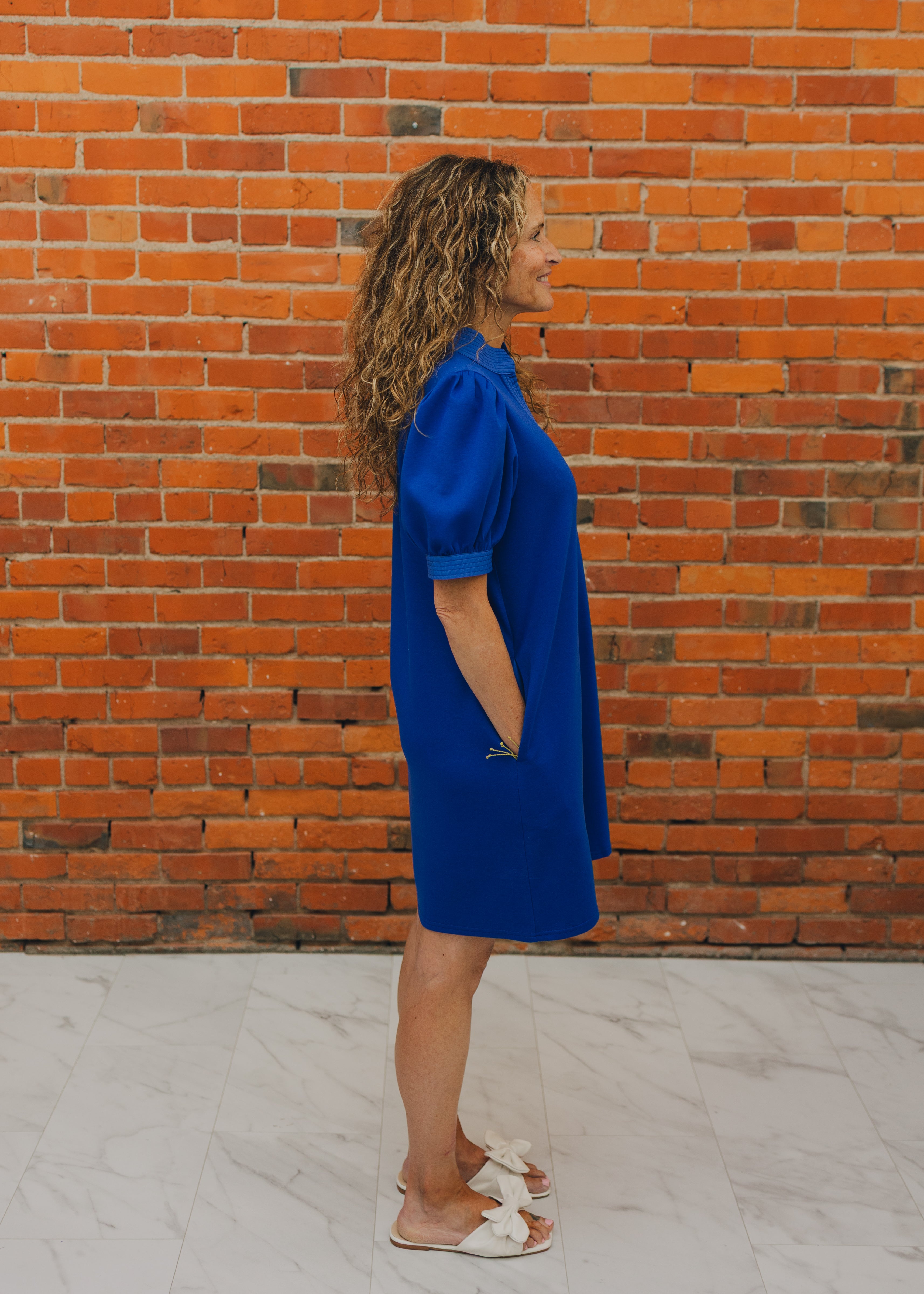Puff Sleeve V Neck Dress