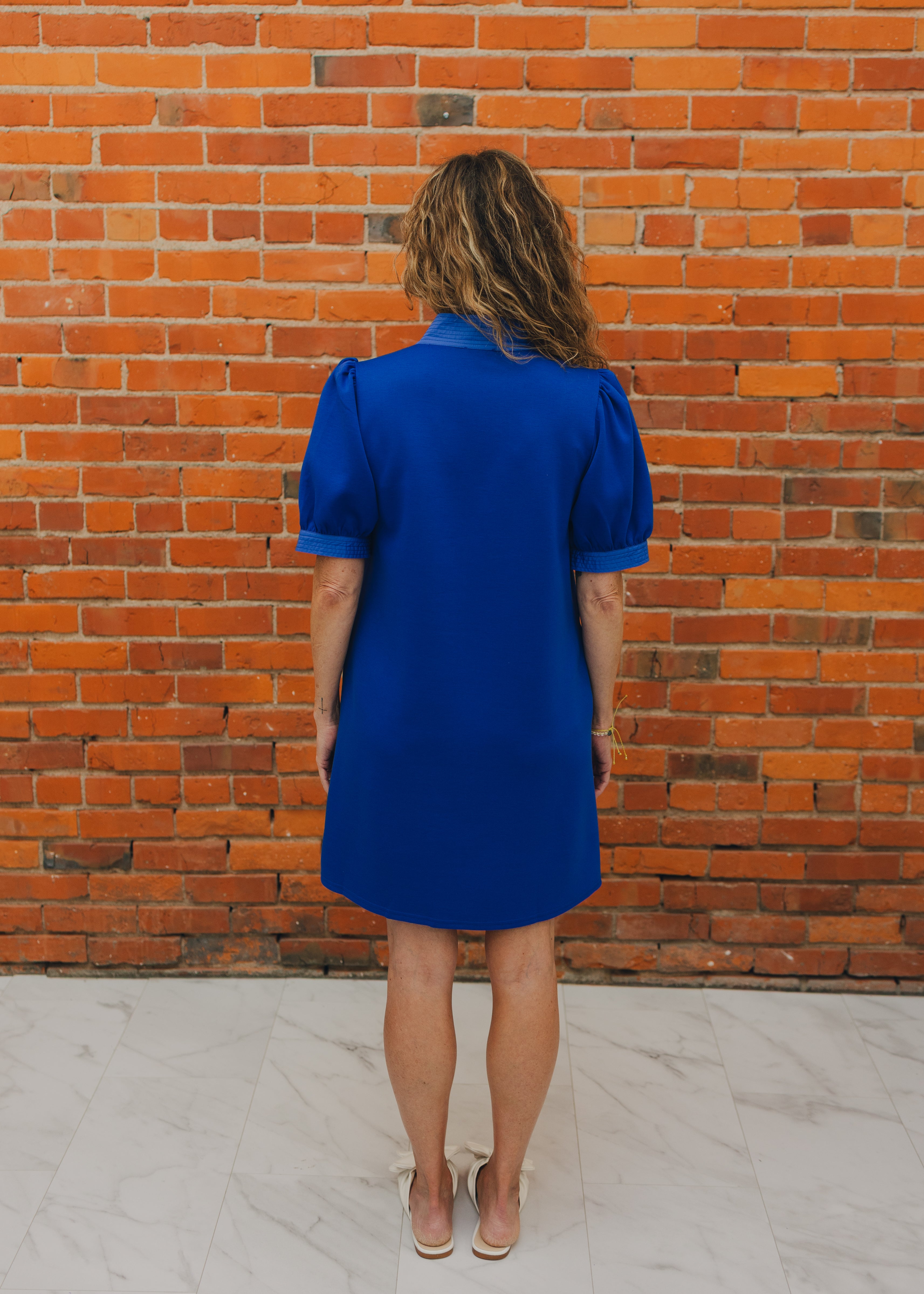 Puff Sleeve V Neck Dress