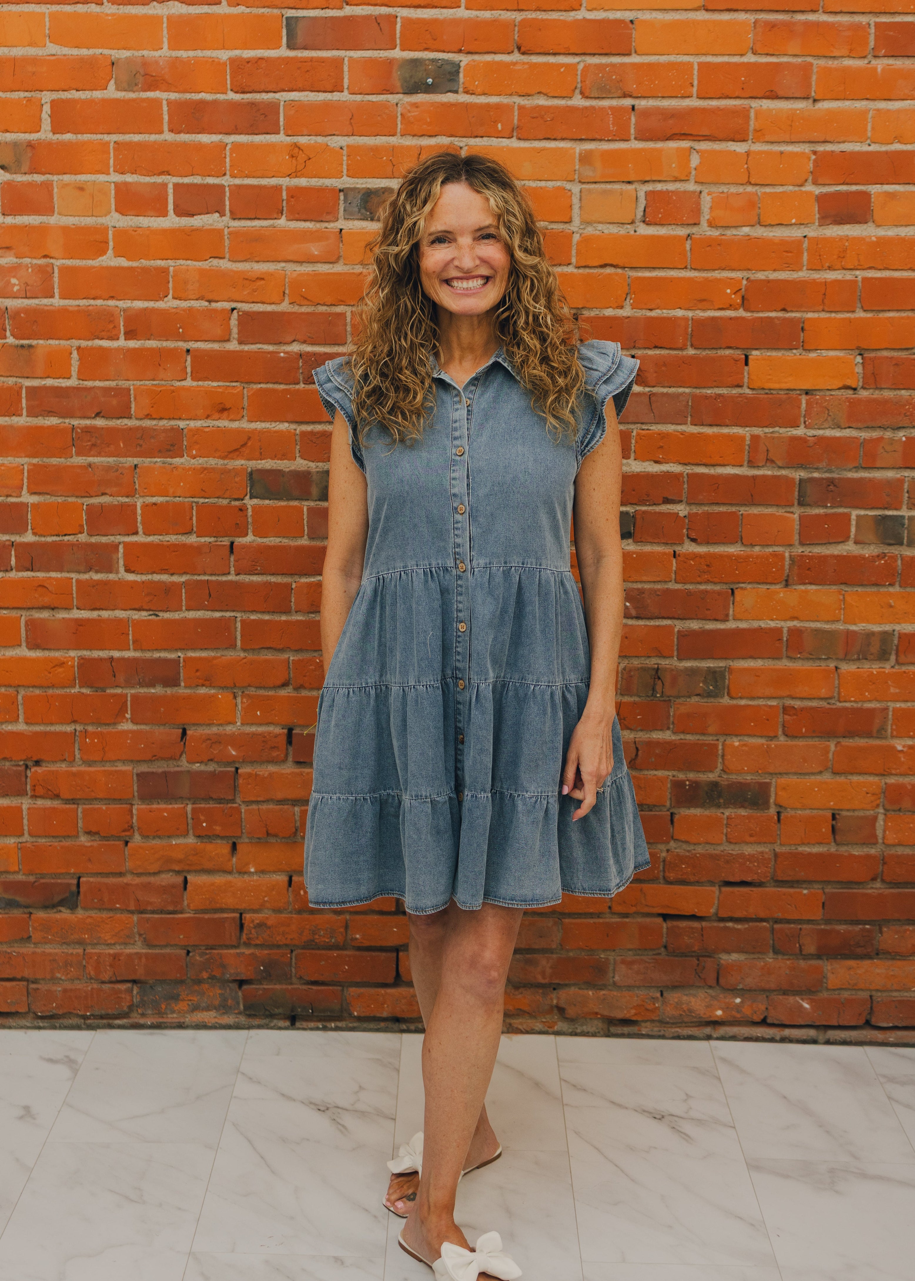 Layered Ruffle Sleeve Tiered Dress