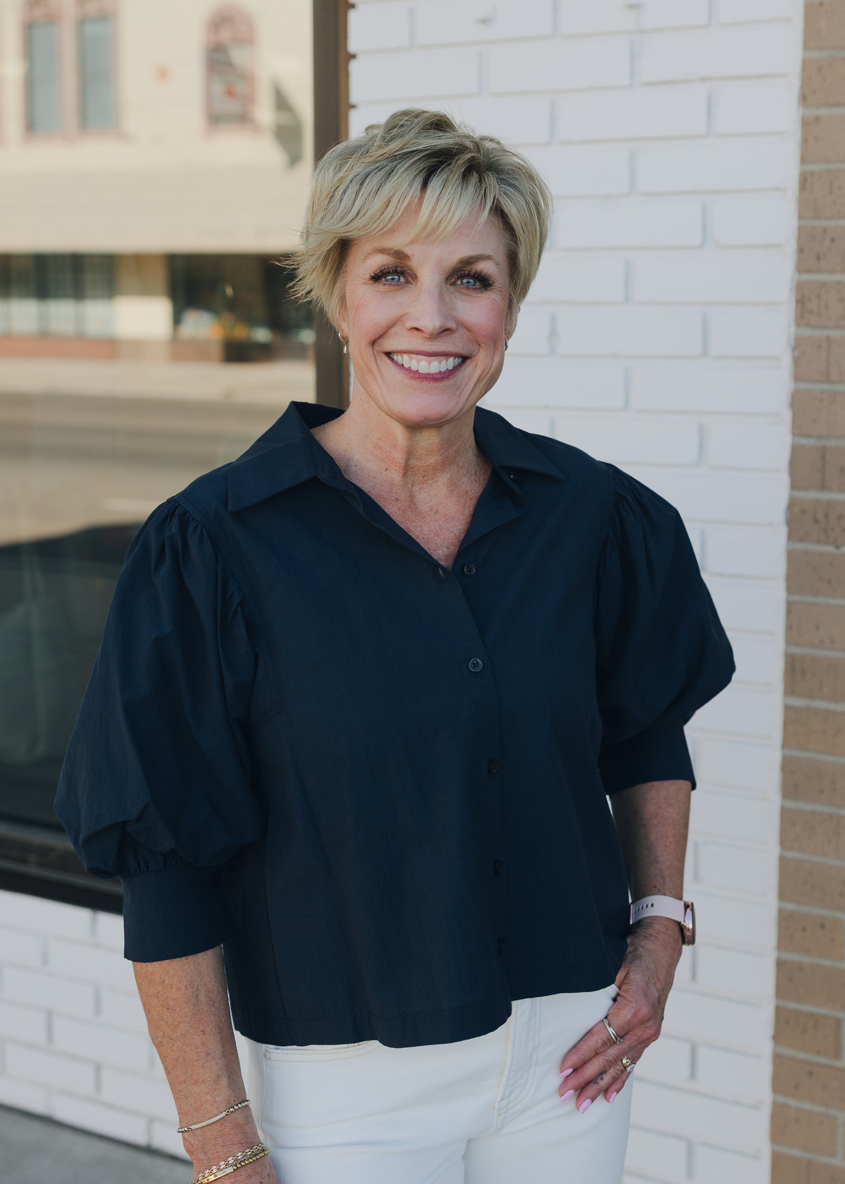 Puff Sleeve Button Down Shirt