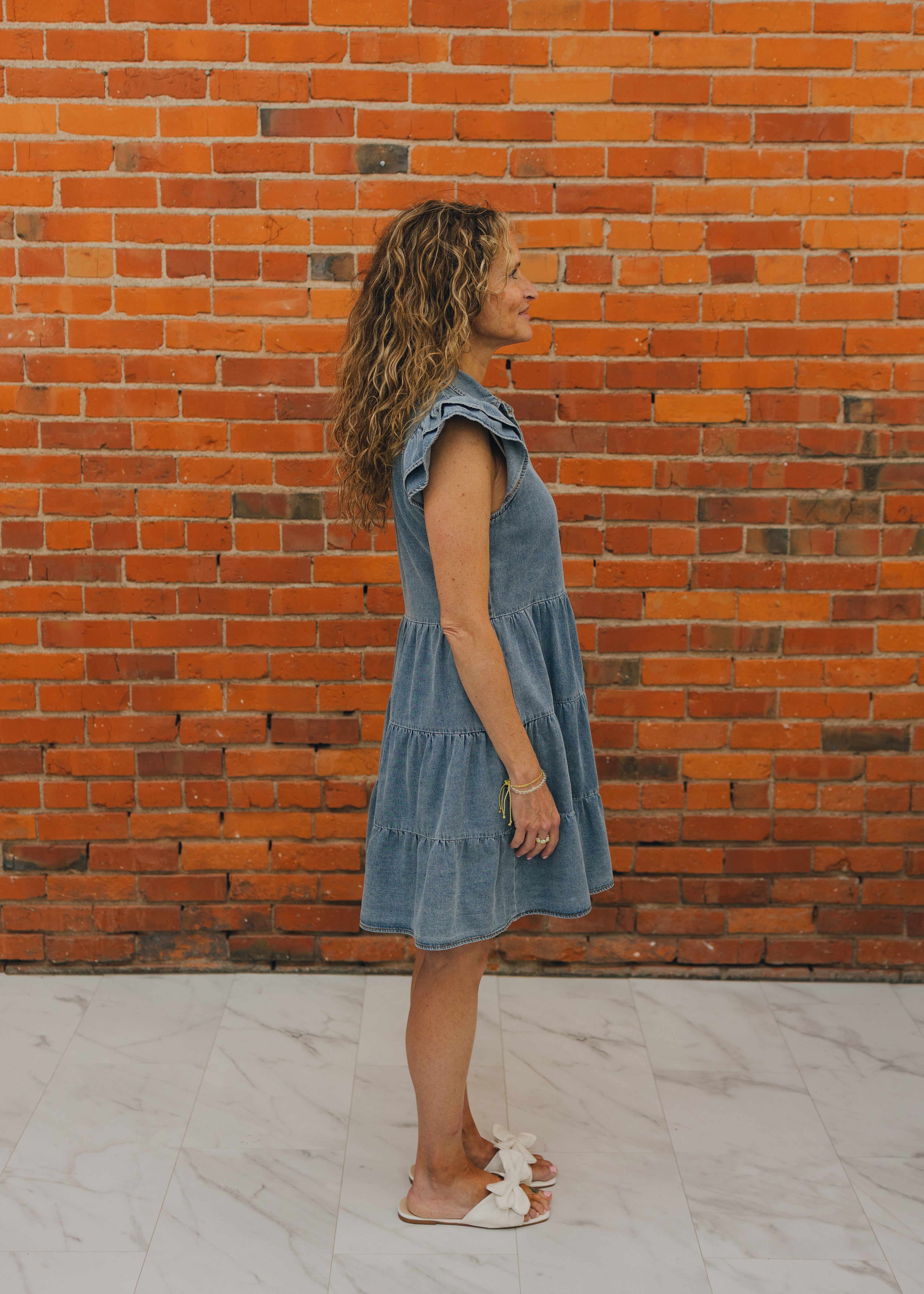 Layered Ruffle Sleeve Tiered Dress