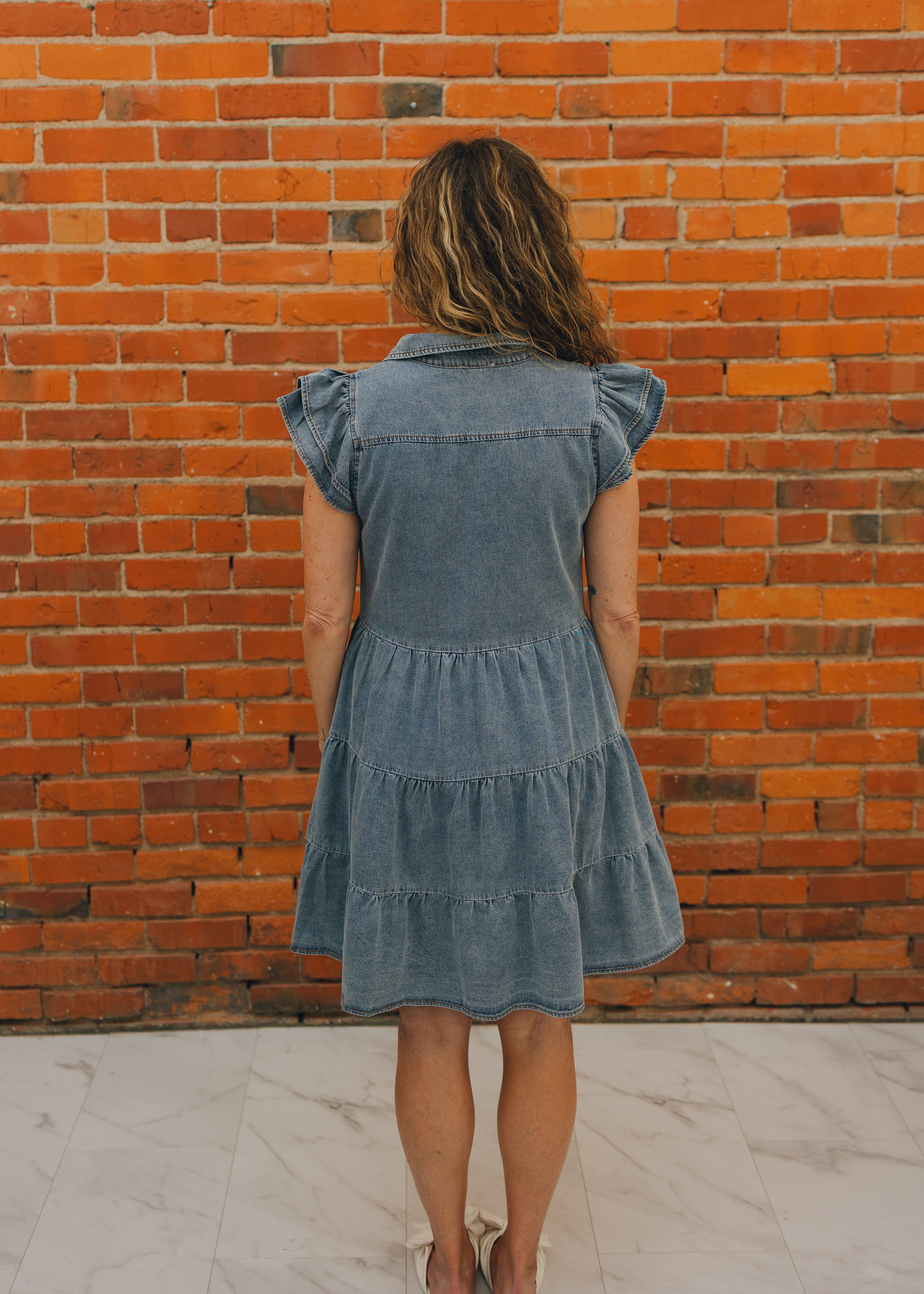 Layered Ruffle Sleeve Tiered Dress