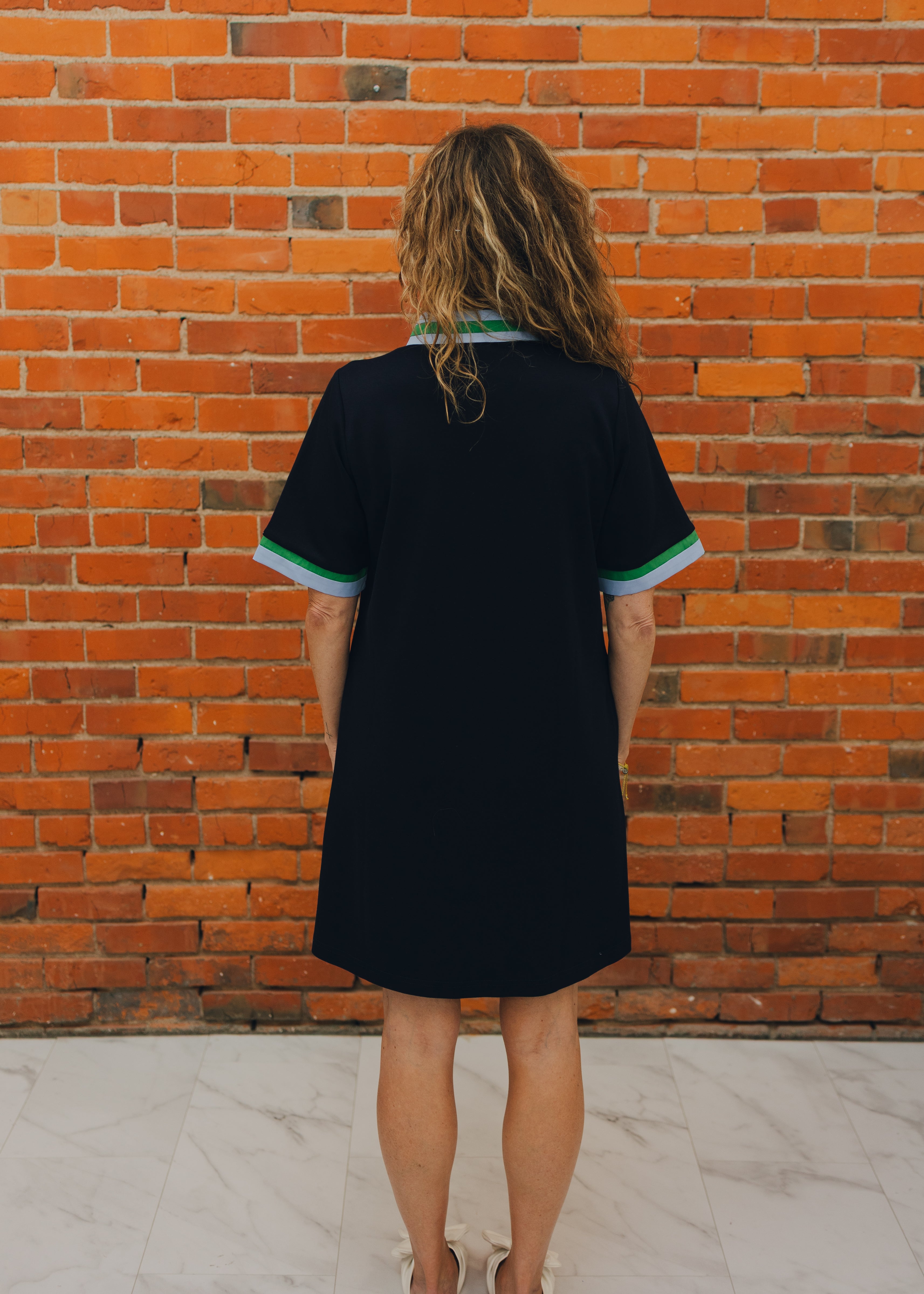 Short Sleeve Half Zip Dress