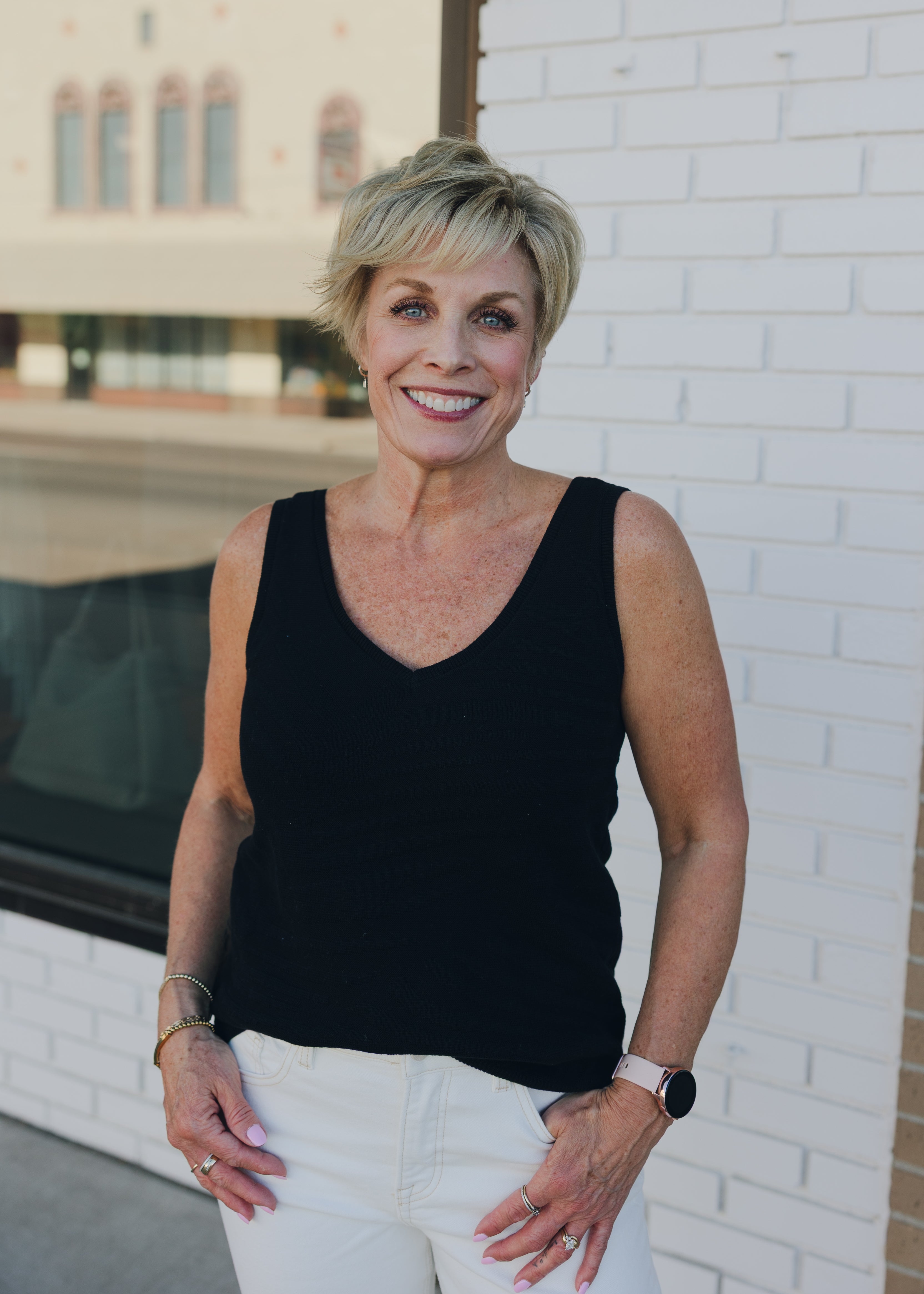 Tribal Sleeveless V Neck Sweater