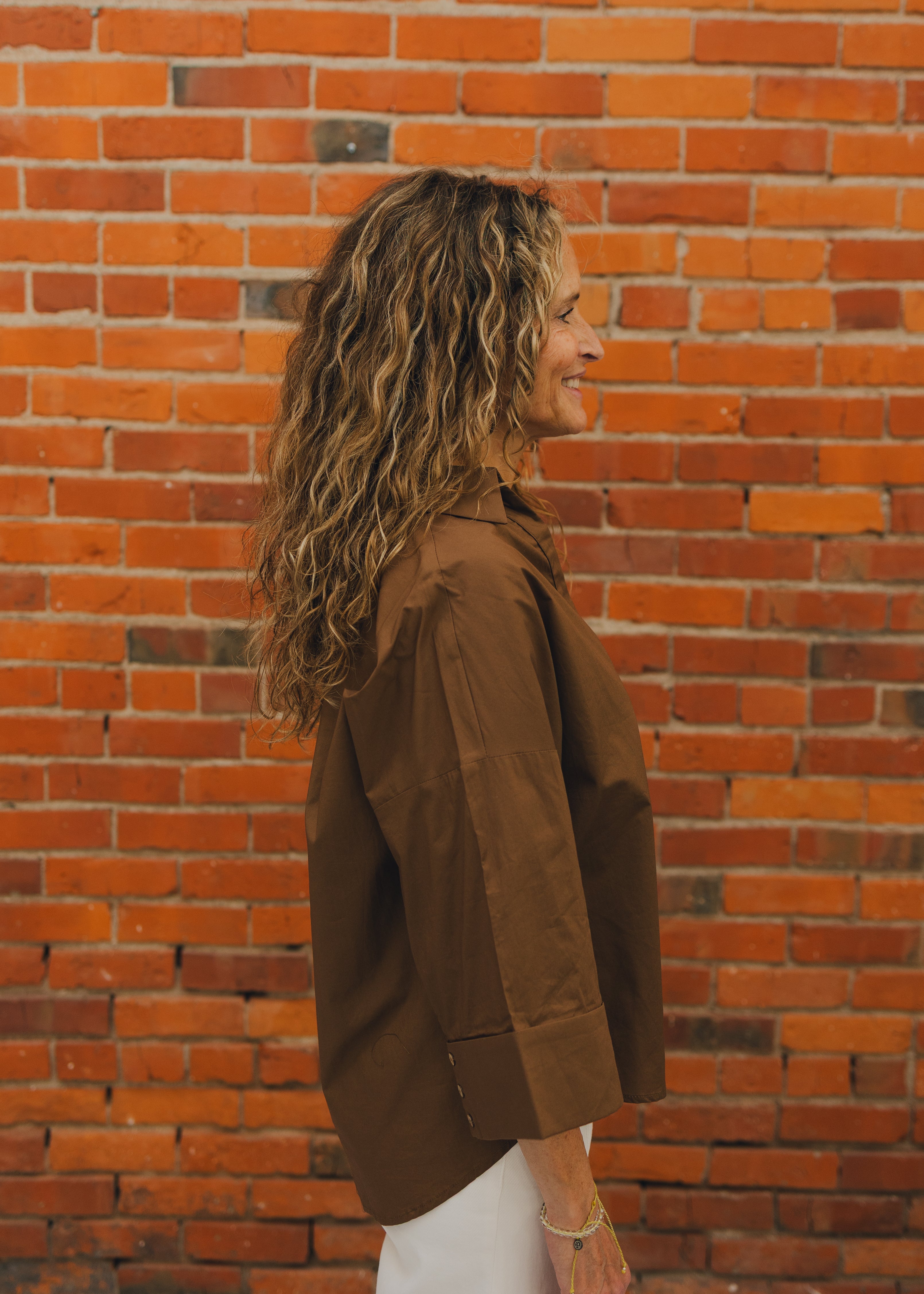 Back Pleat Button Down Blouse