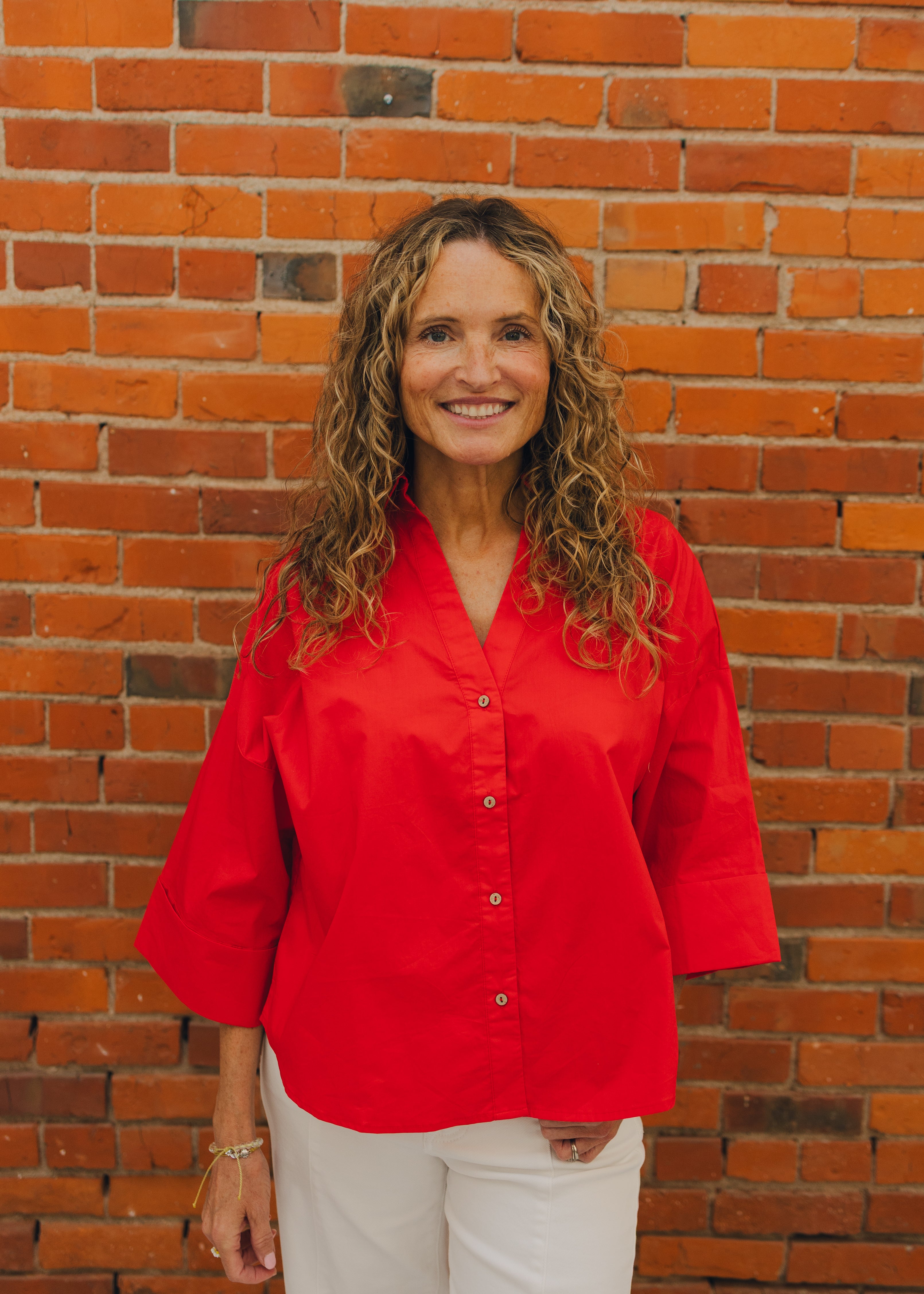 Back Pleat Button Down Blouse