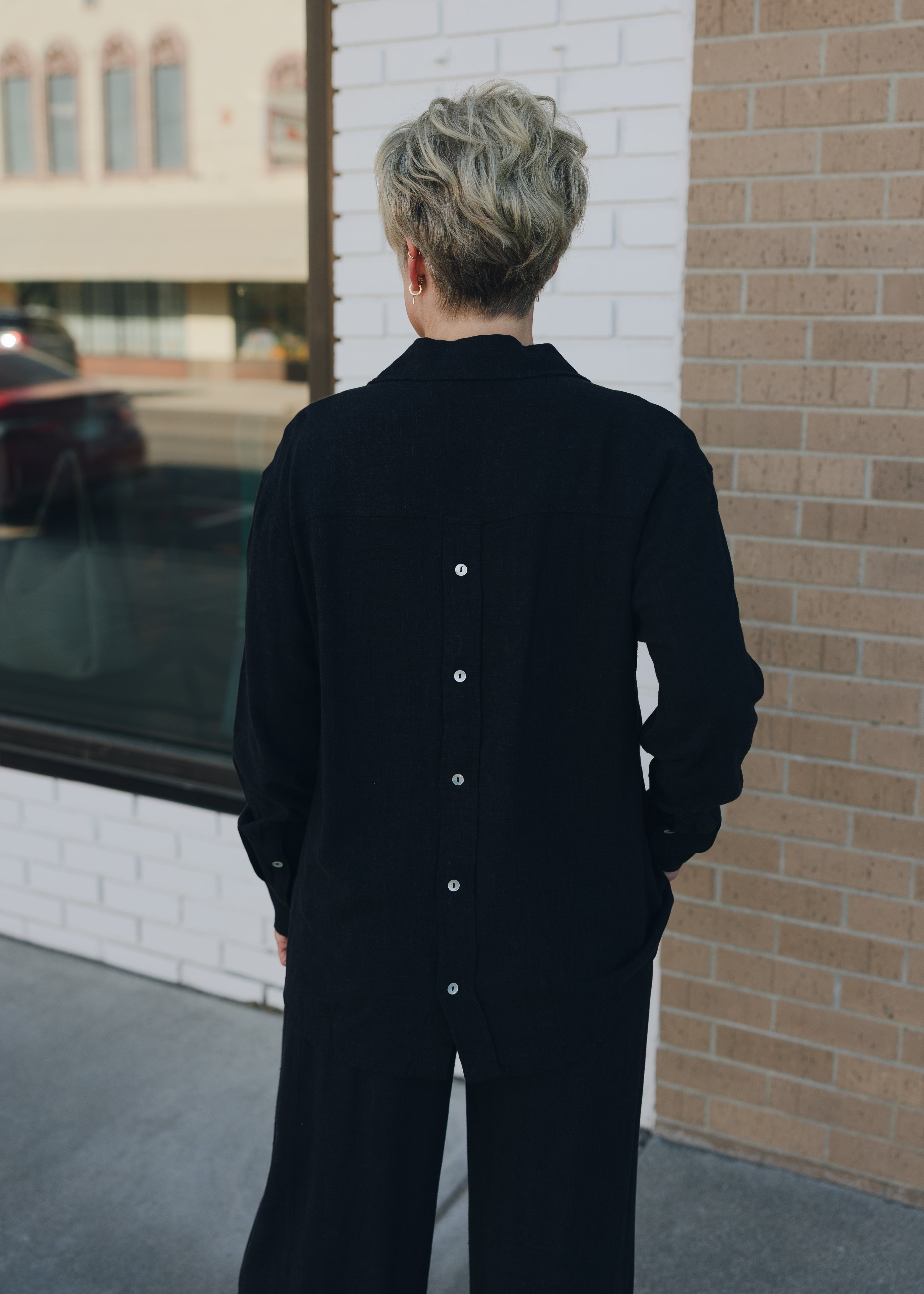 Tribal L/S Button Front Shirt W/ Back Placket