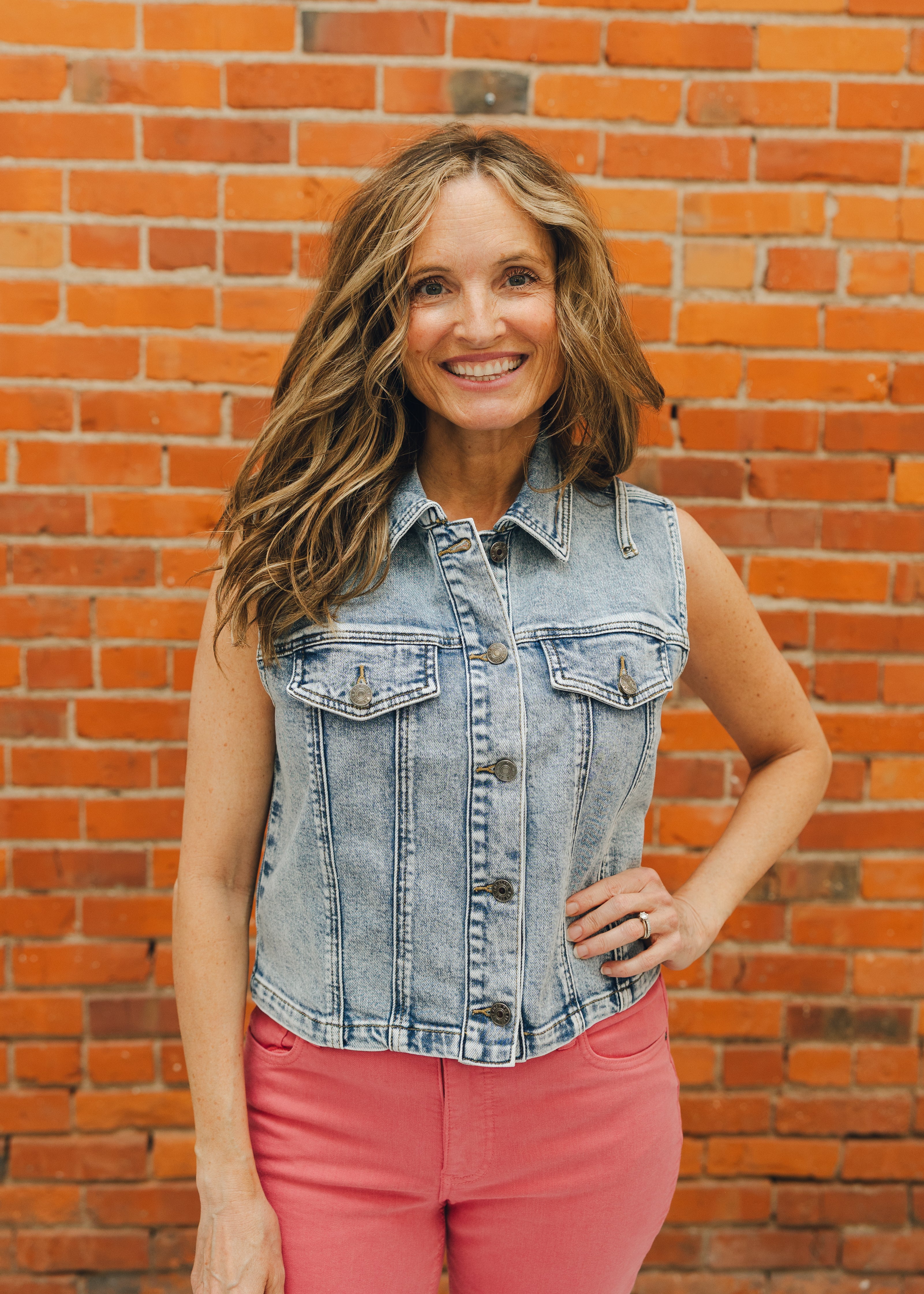 KUT Frankie Button Front Denim Vest