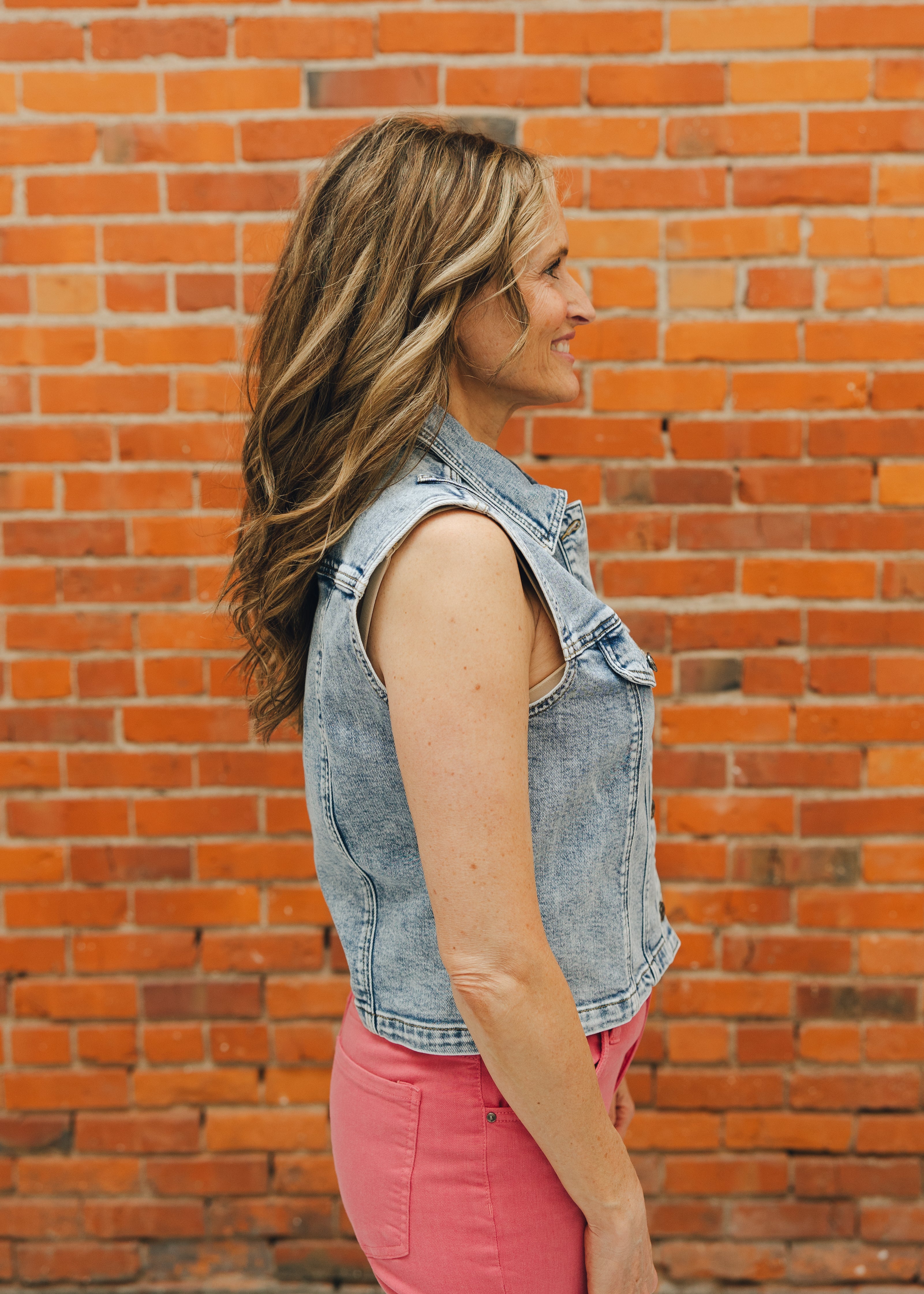 KUT Frankie Button Front Denim Vest