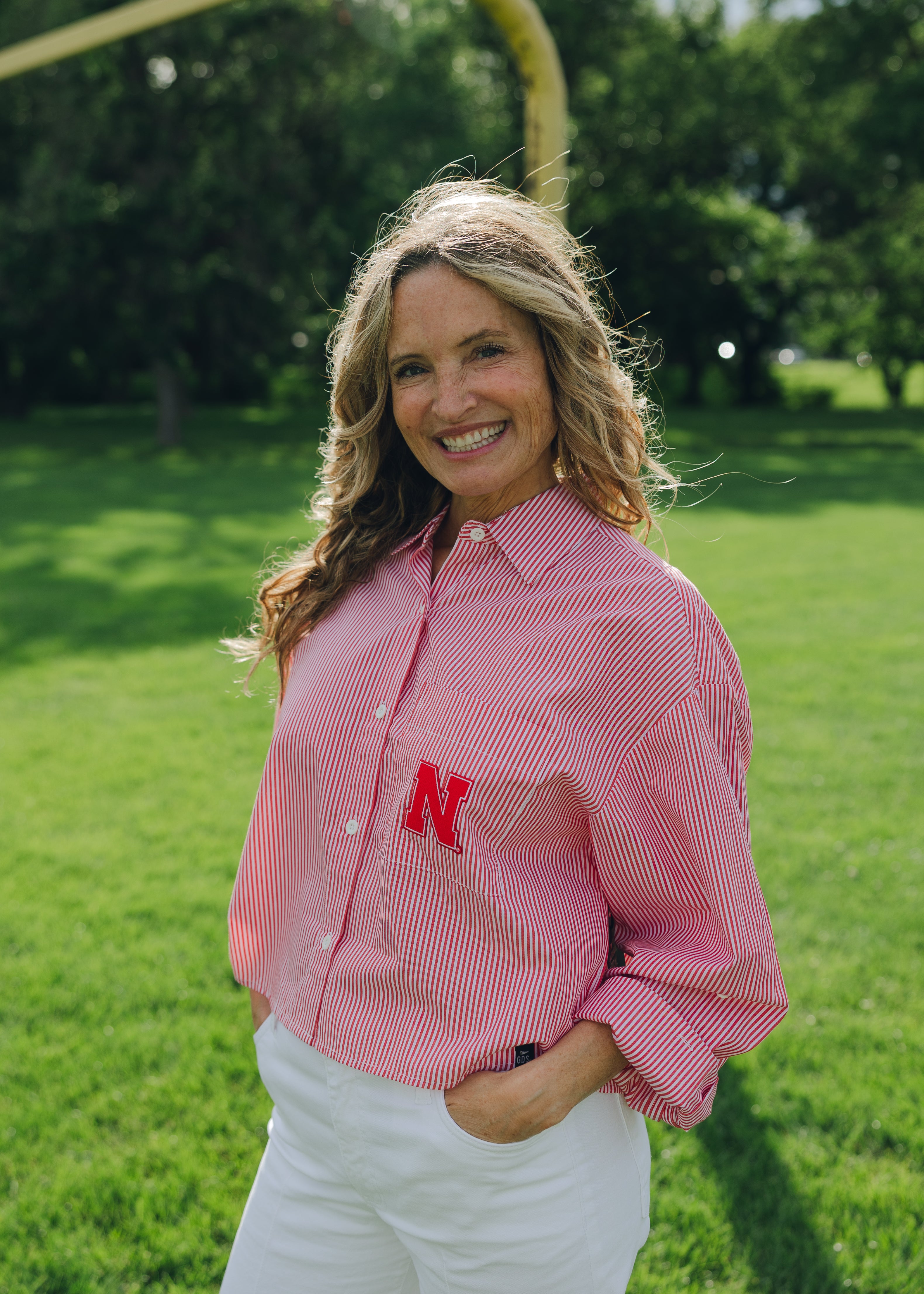 Nebraska Logo Patch Button Up