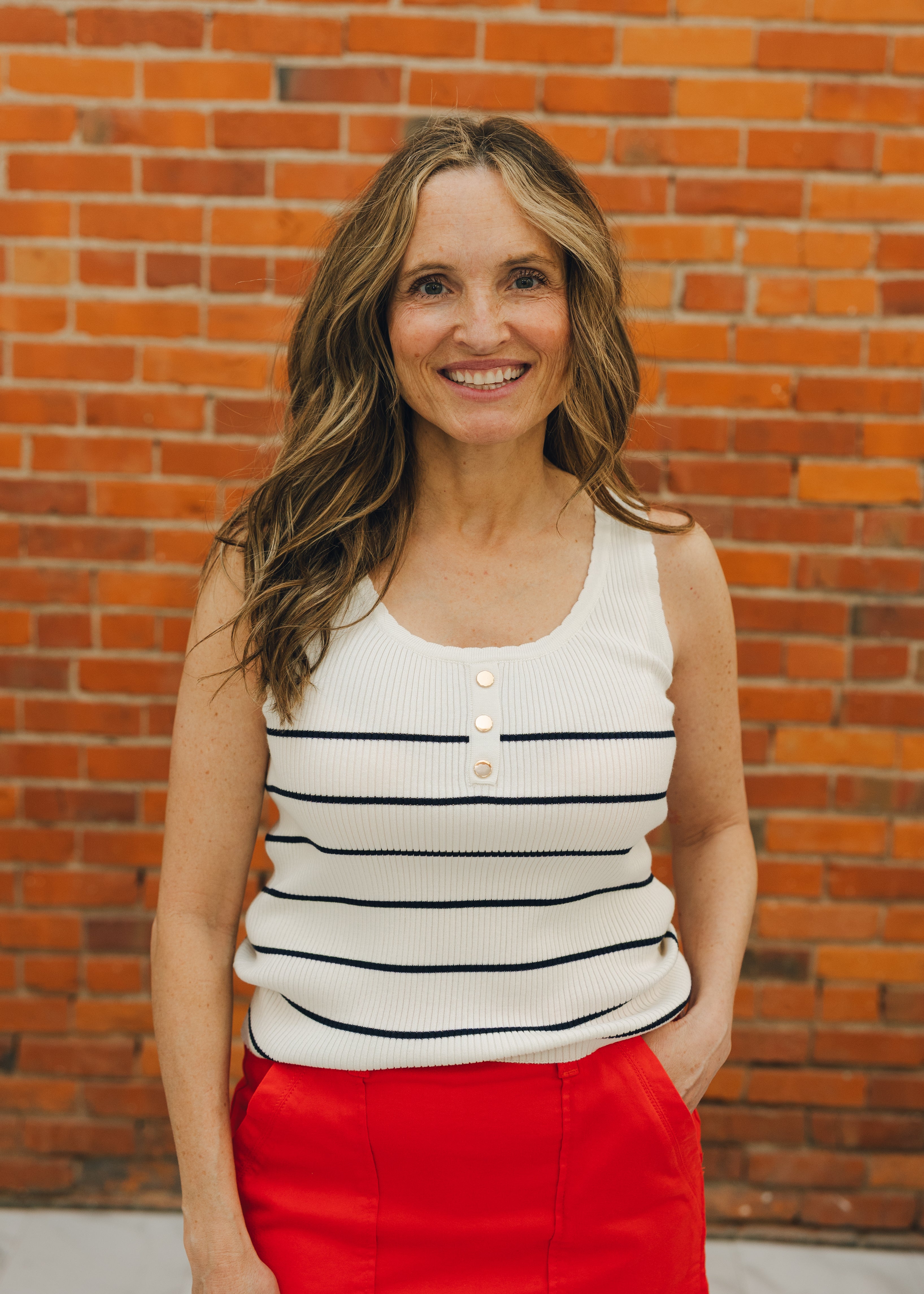 Molly Bracken Striped Sleeveless Shirt
